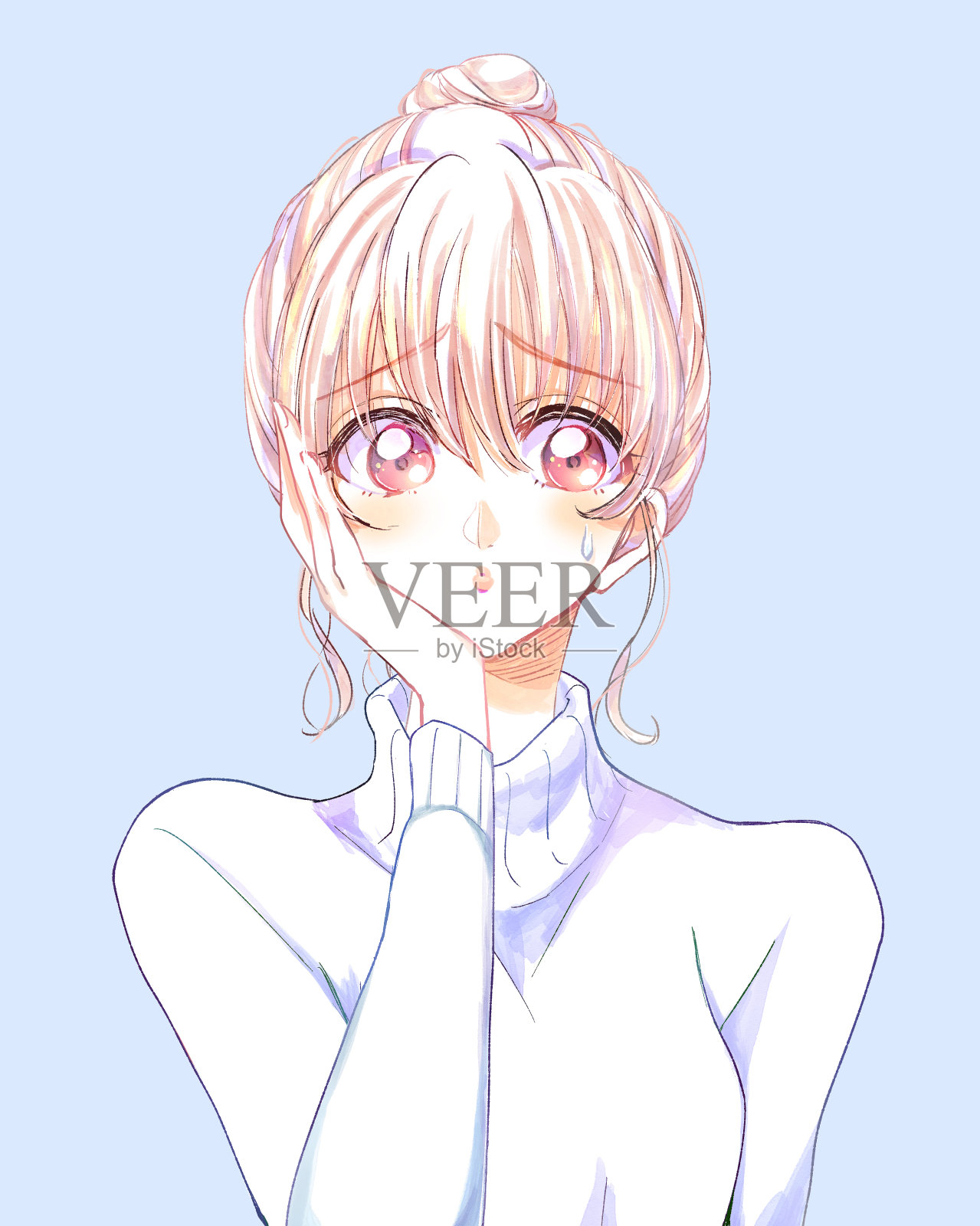 一个陷入困境的女人插画图片素材