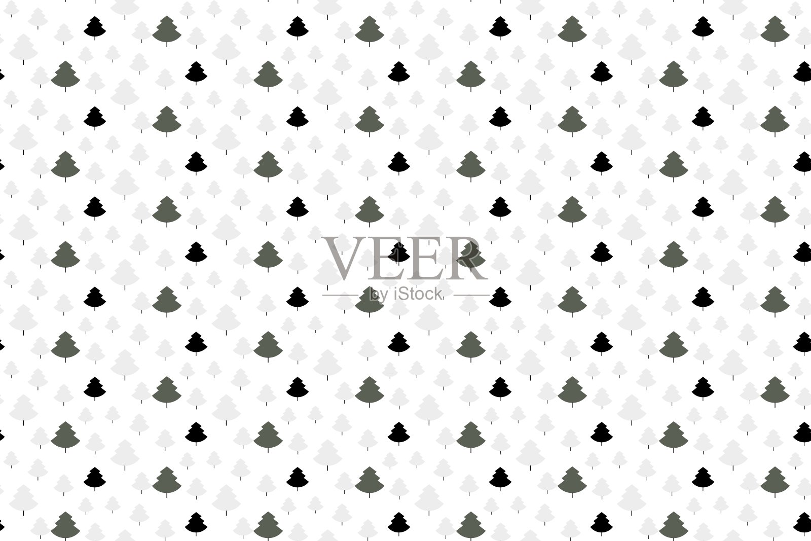 极简主义无缝模式制成的树木，矢量图形艺术插画图片素材