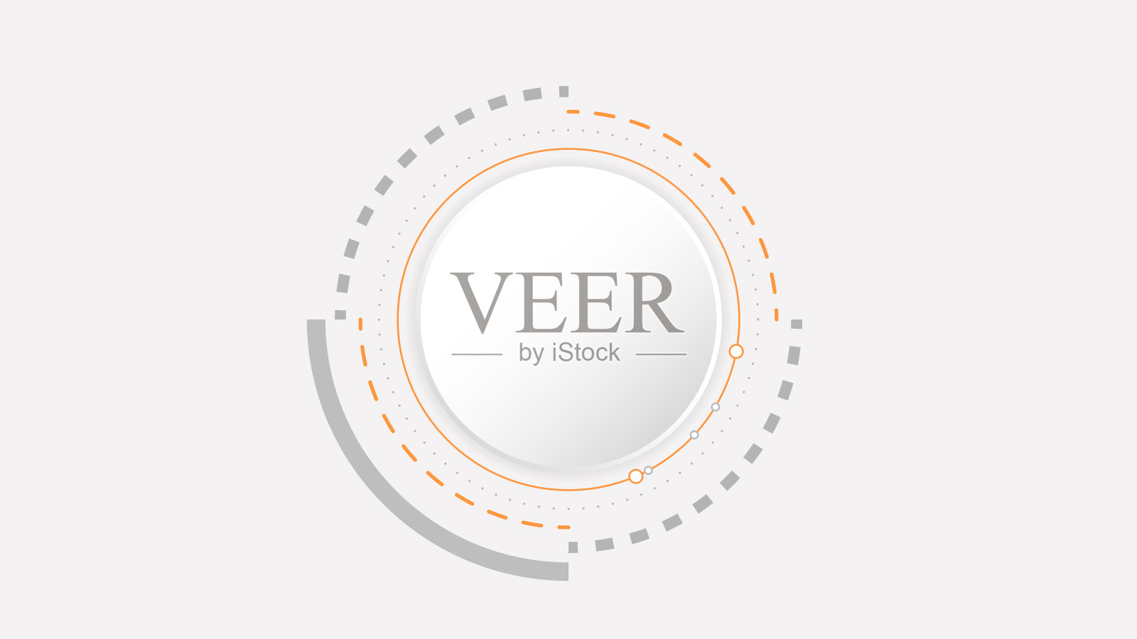 白灰圈技术背景抽象。技术与线条数字颜色灰色，橙色，点，高科技，矢量插画图片素材