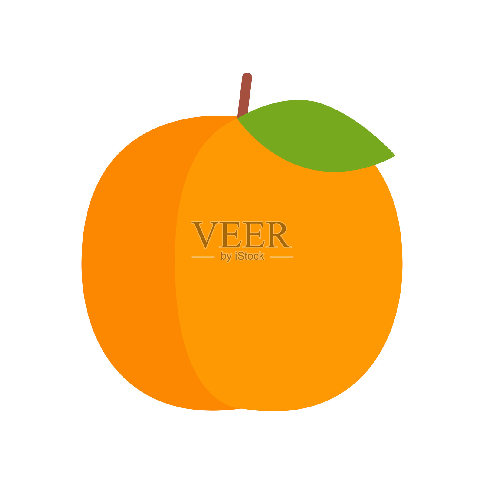 新鲜杏子图标。夏天的水果。健康有机食品。图标素材