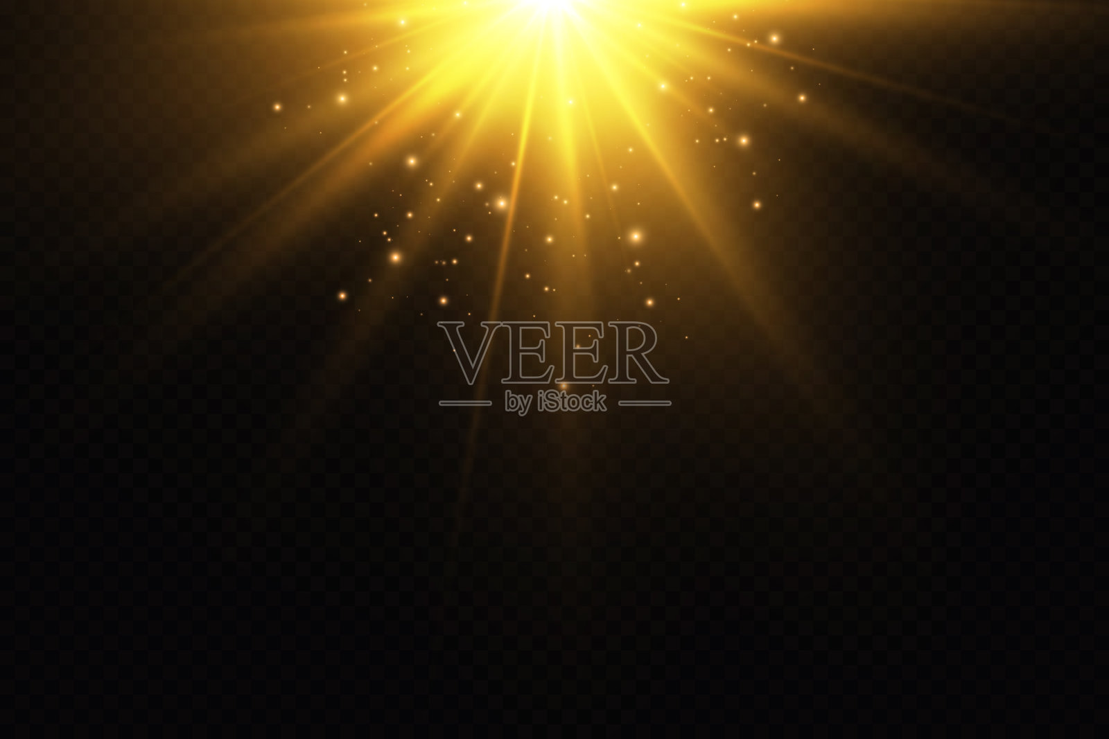 金色光矢量。明亮的金星。光闪。黄金闪闪发光。插画图片素材