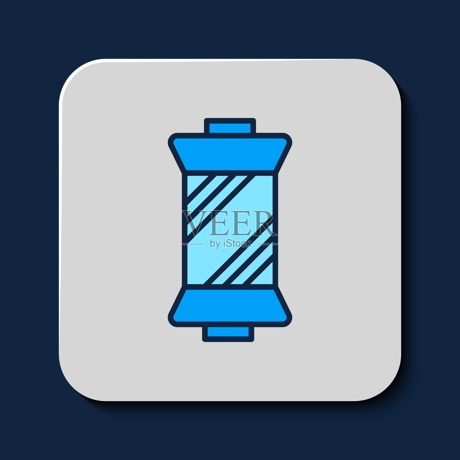 在线轴图标上填充轮廓缝纫线插画图片素材