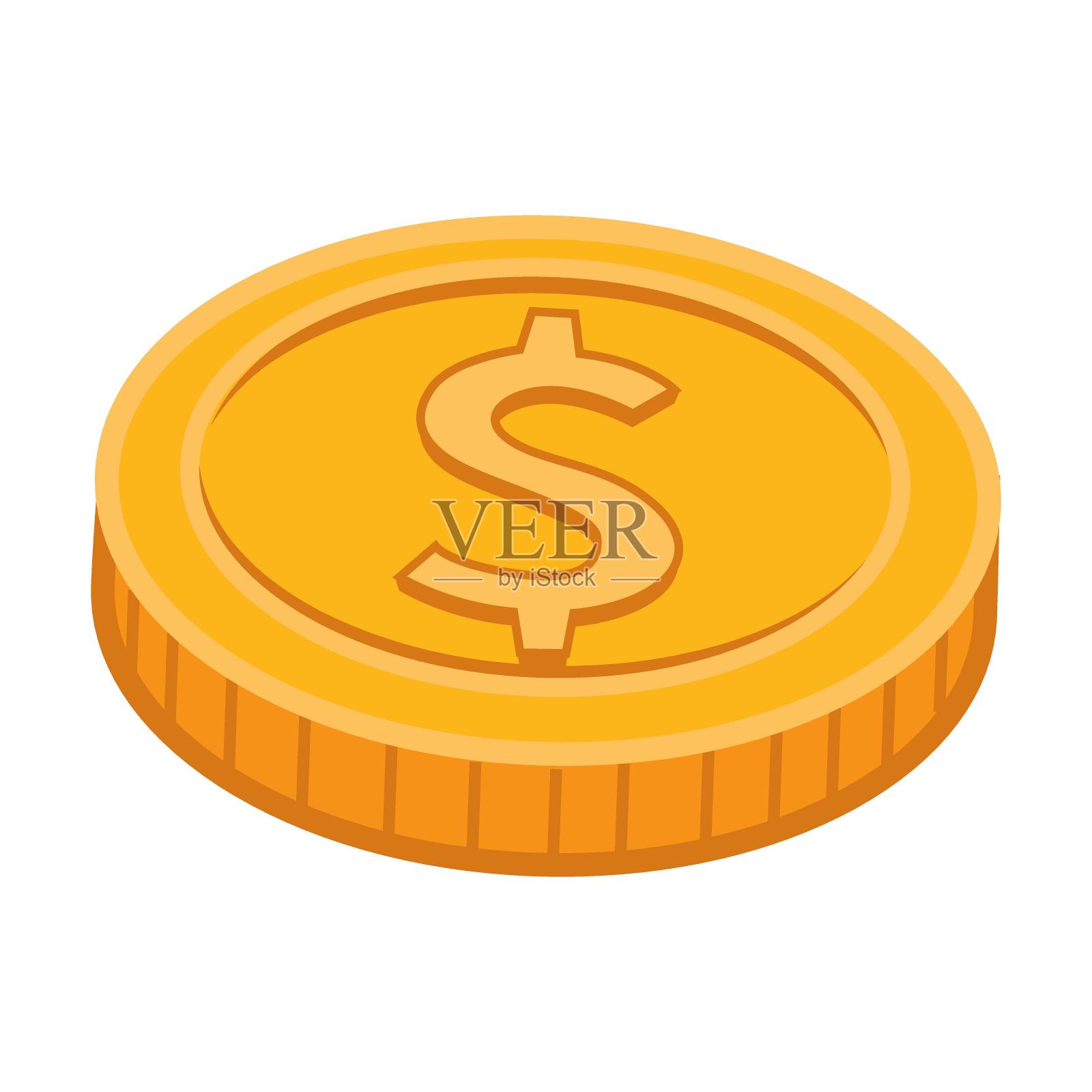 美元金币矢量插图。成堆的钱，成堆的现金，钞票，绿色的钞票，白色的钞票插画图片素材