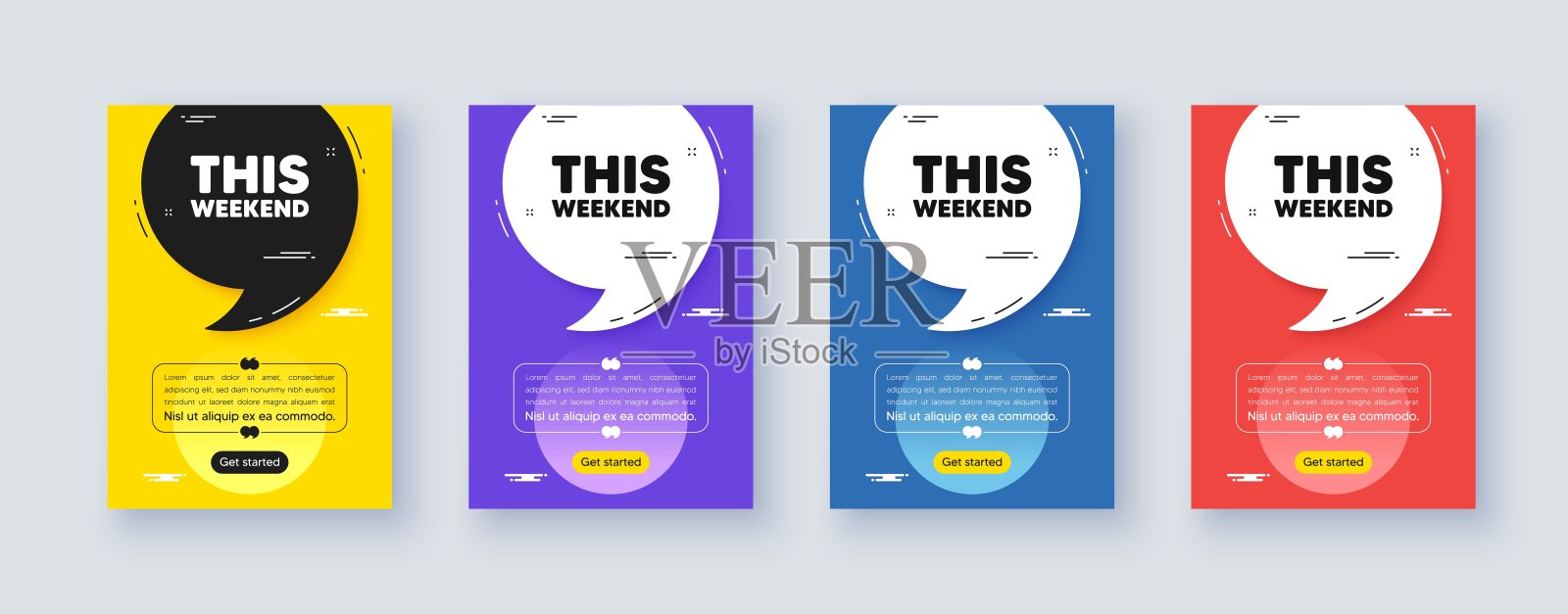 这个周末的象征。特价标志。海报框架引用。向量设计模板素材