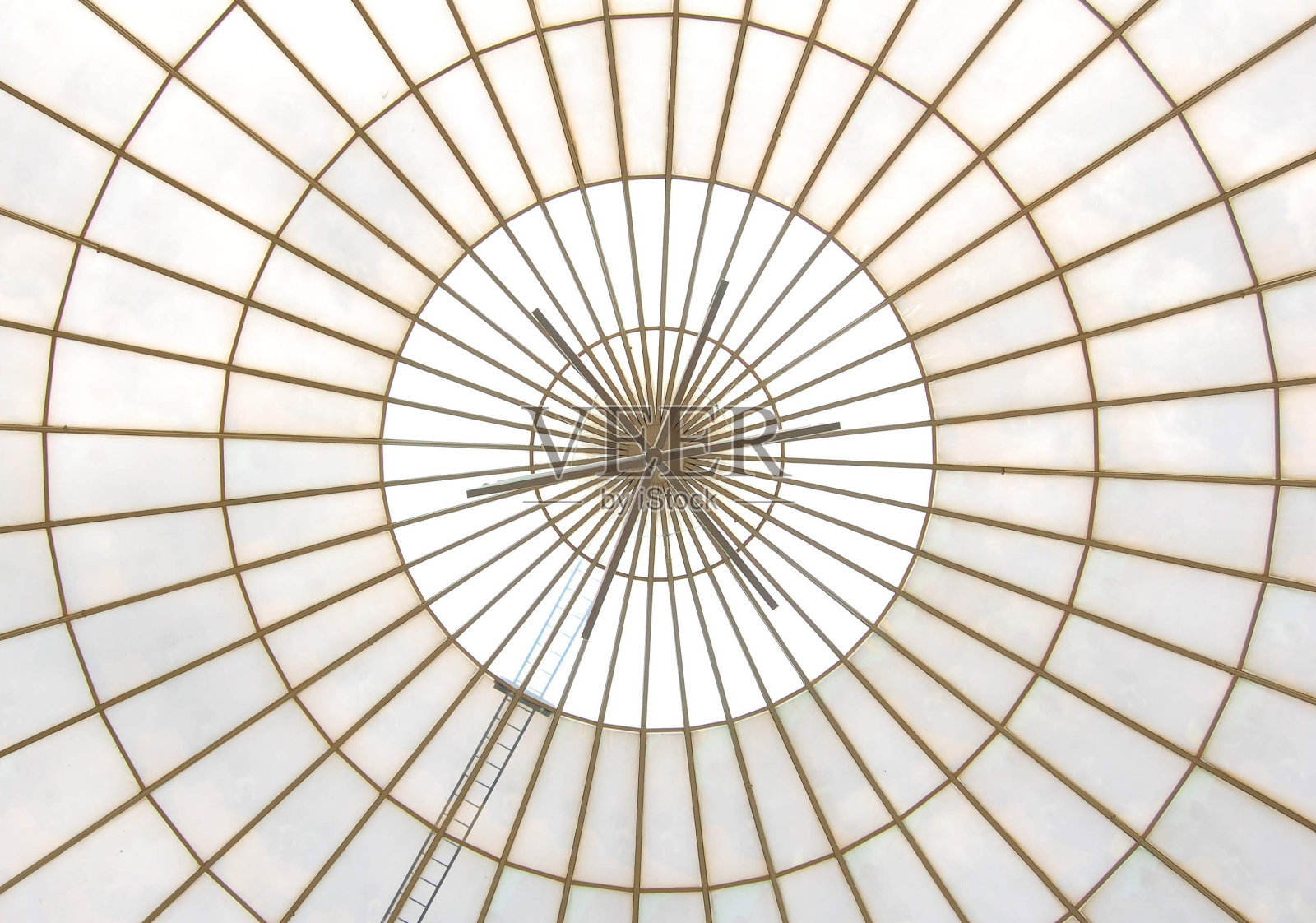 一个圆形玻璃屋顶的特写照片摄影图片