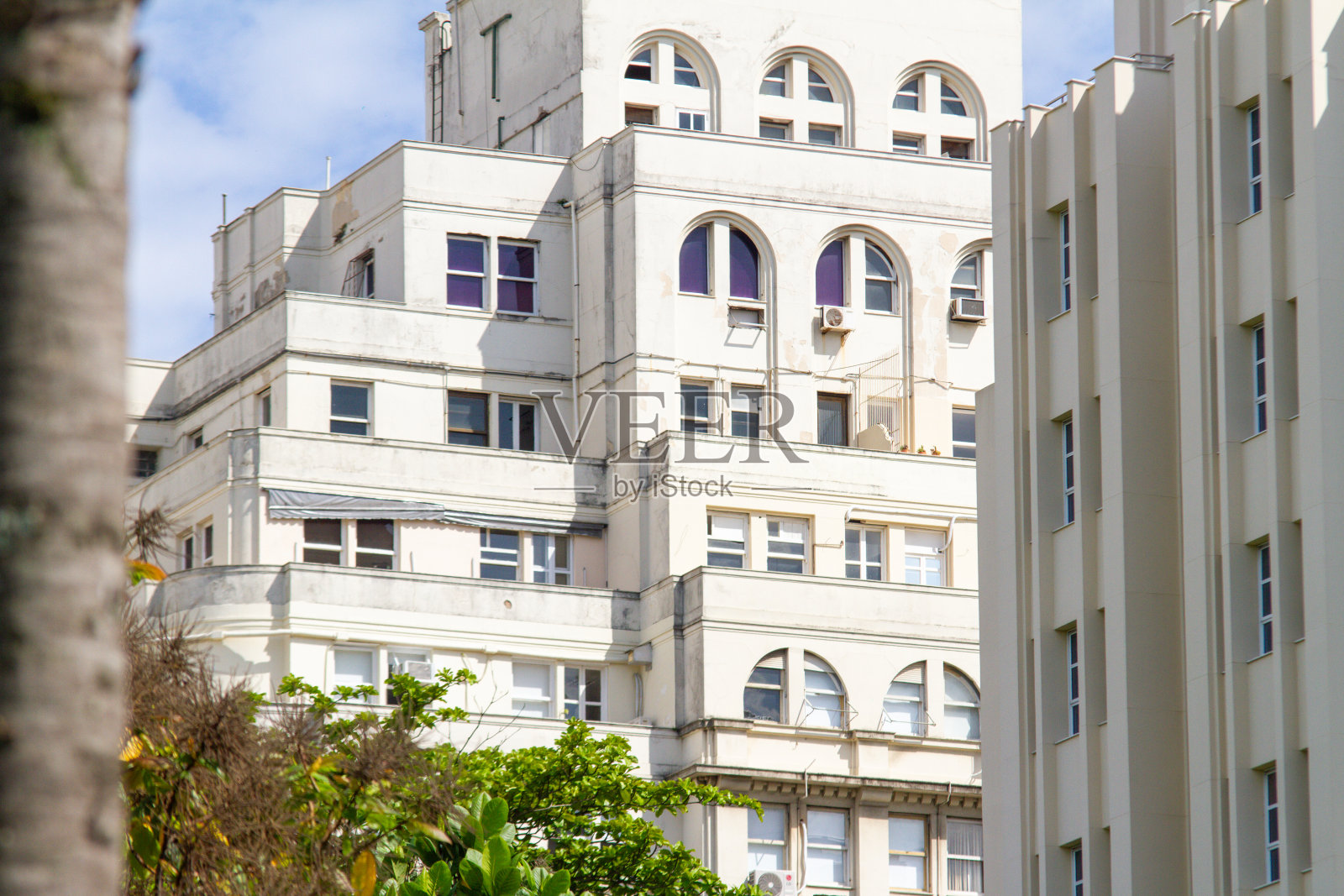 里约热内卢市中心的旧建筑立面。照片摄影图片