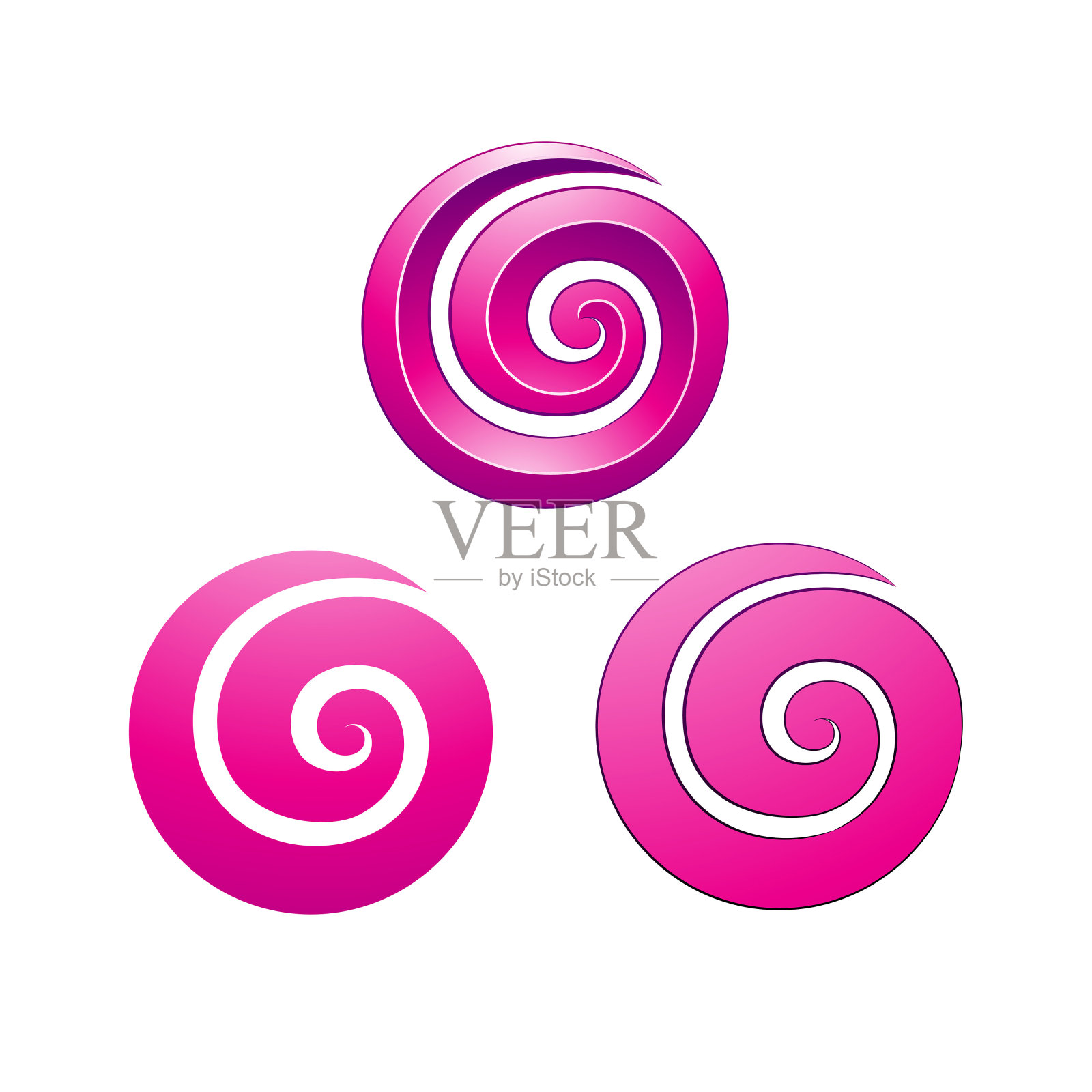 旋圆品红色形状插画图片素材