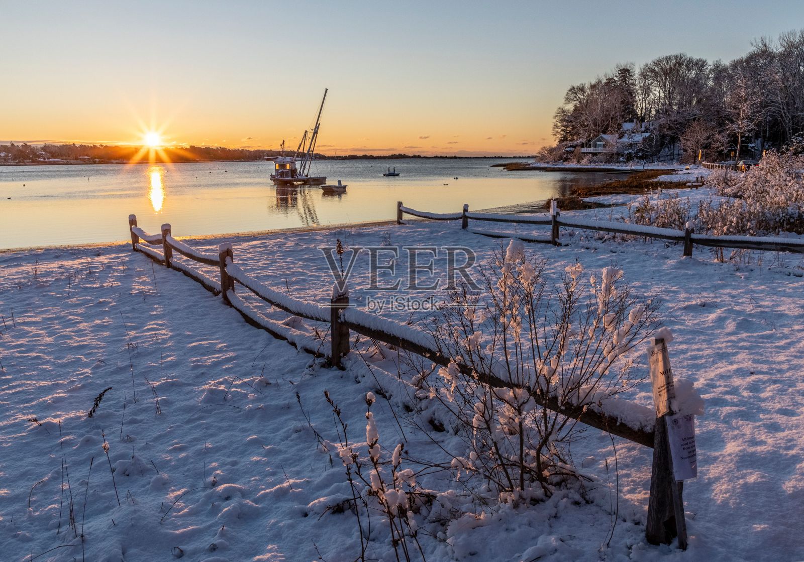 绳索海滩的鸟瞰图日落在马萨诸塞州，美国照片摄影图片