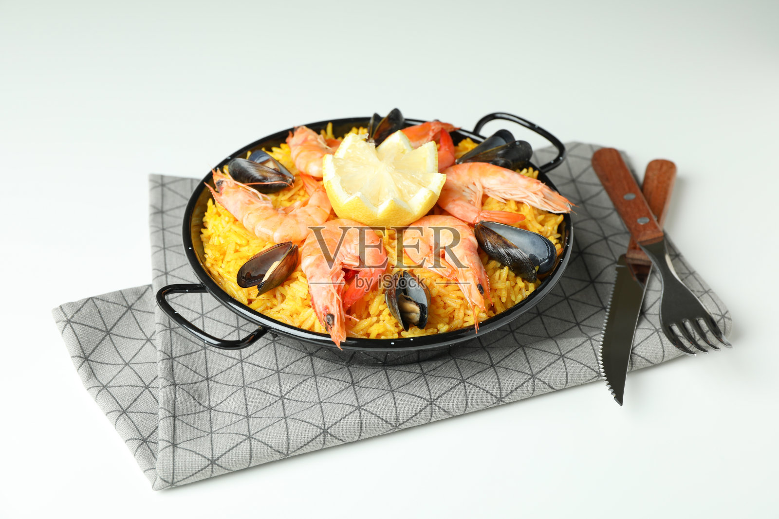 西班牙海鲜饭的美味概念照片摄影图片