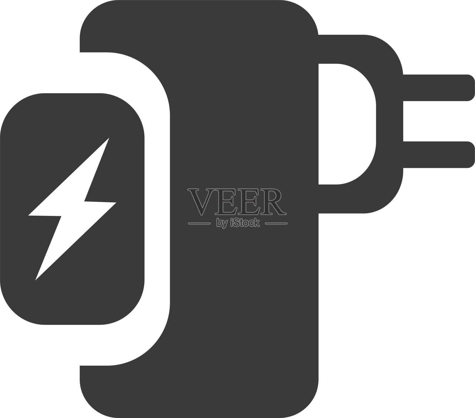 无线充电图标，智能手机或平板电脑无线充电器矢量，黑色插画图片素材