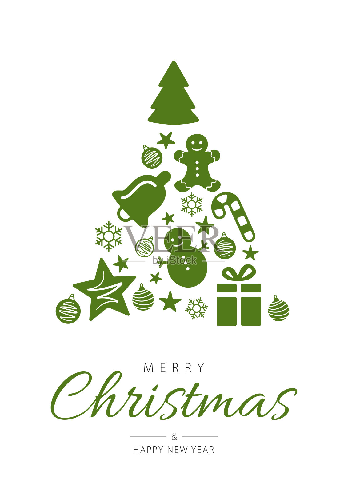 圣诞快乐，新年快乐。矢量图插画图片素材