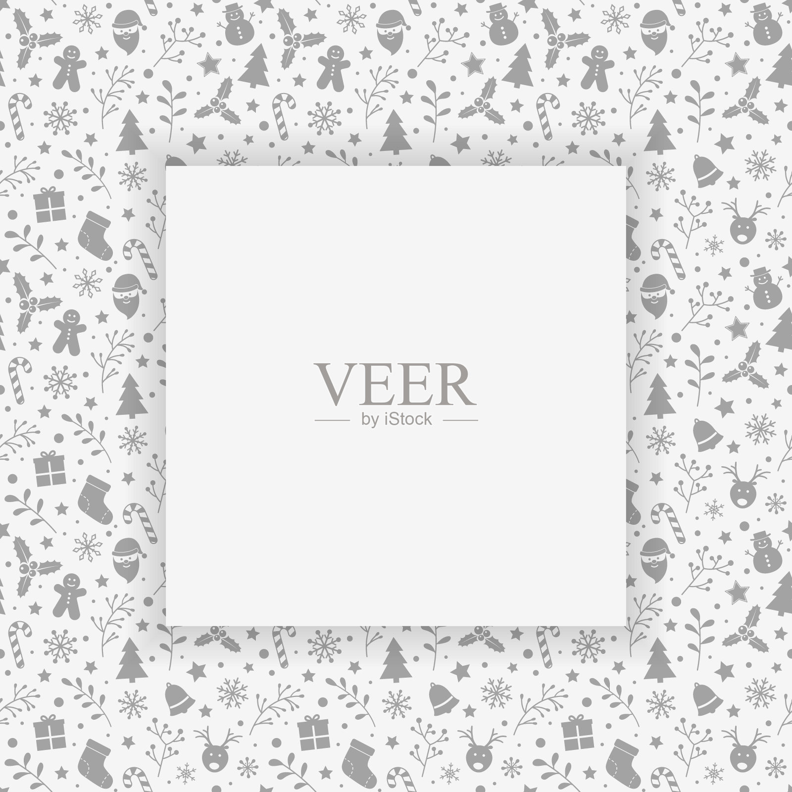 圣诞节框架与装饰的概念。圣诞节的背景。向量插画图片素材