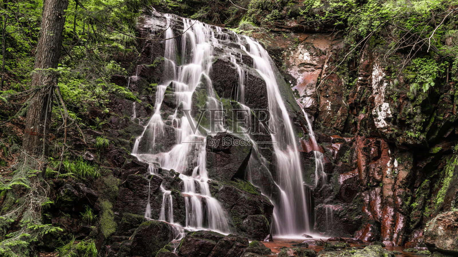 自然公园的瀑布照片摄影图片
