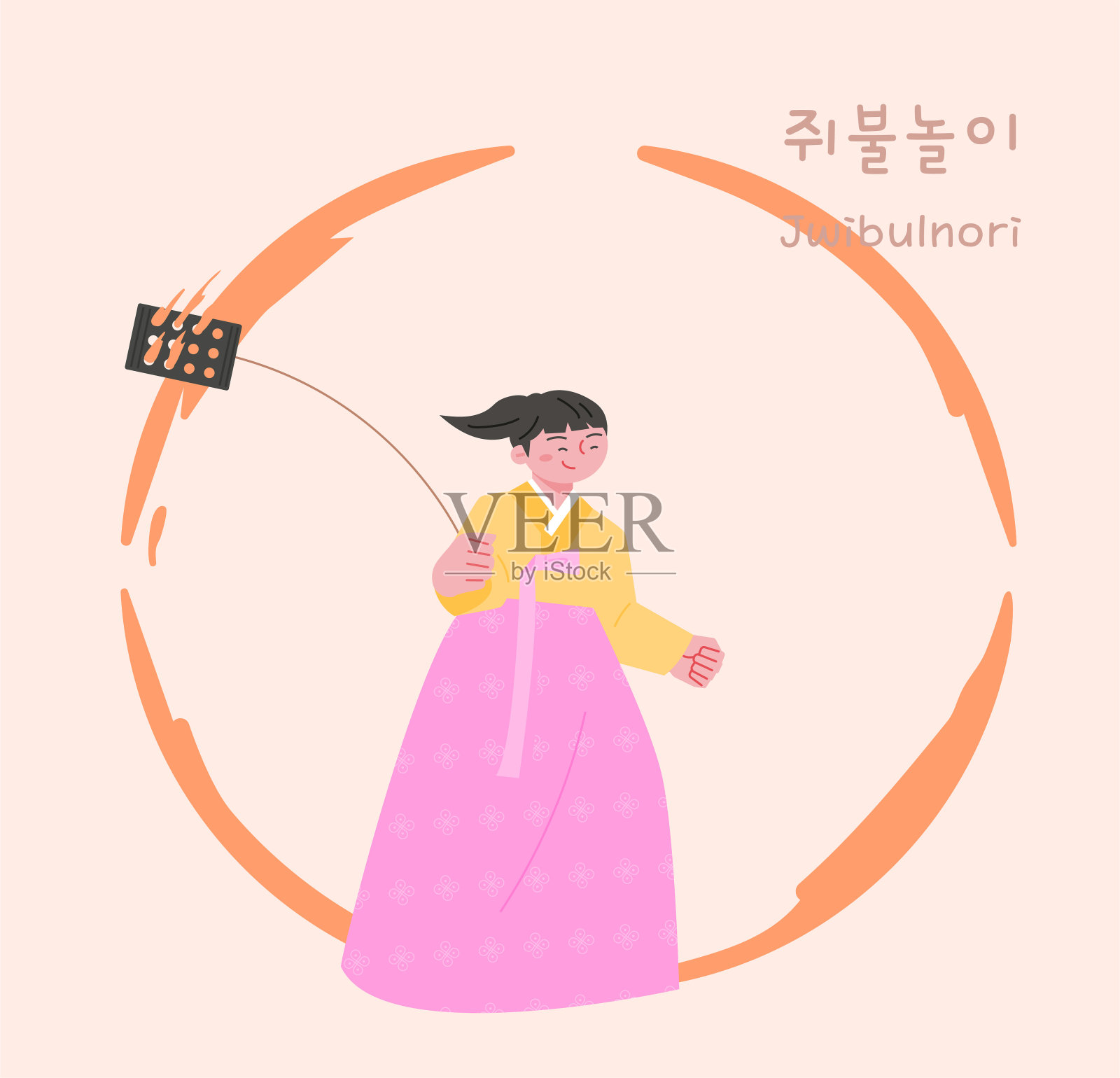 韩国传统戏剧插画图片素材