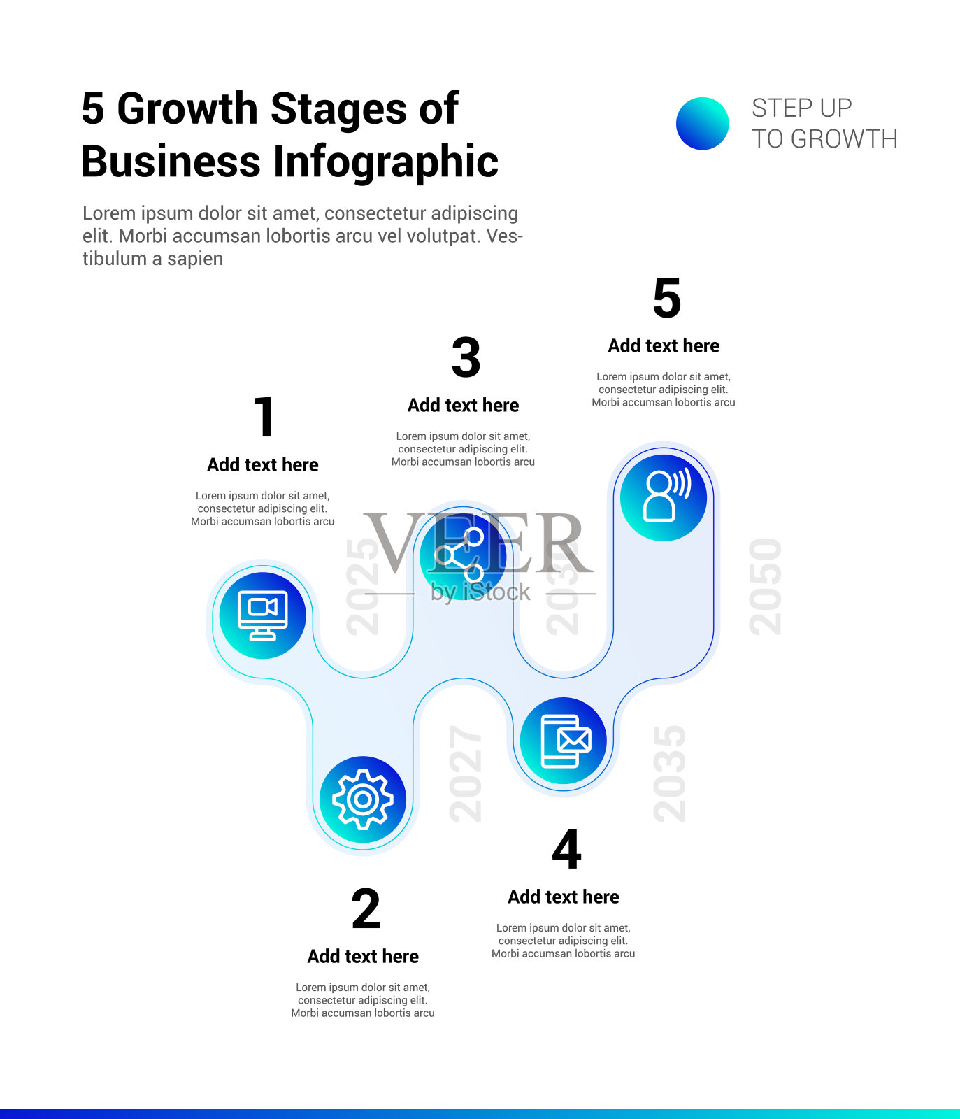 5成长阶段的业务信息图插画图片素材