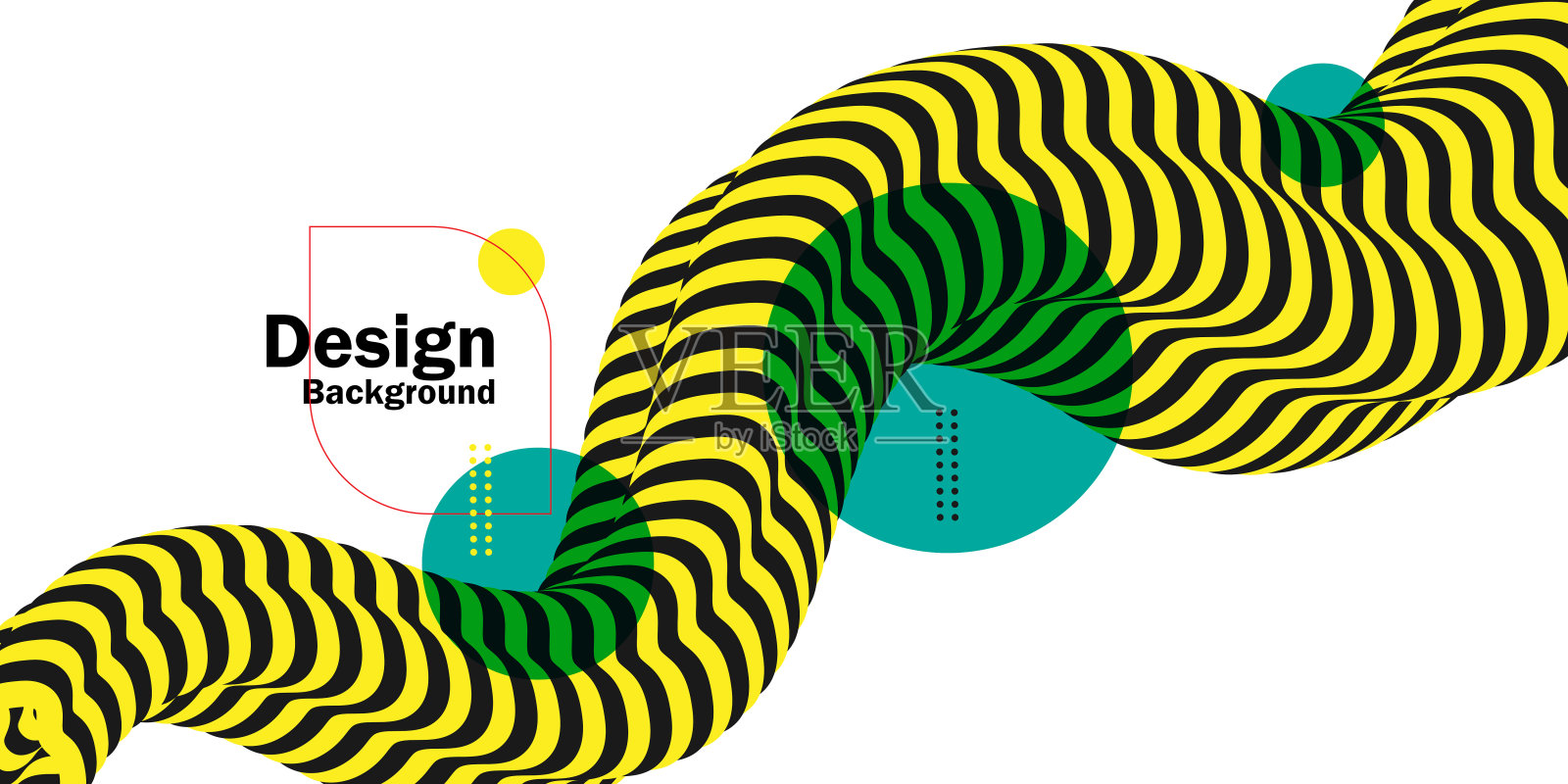 黑色和黄色的设计。带有光学错觉的图案。三维几何背景插画图片素材