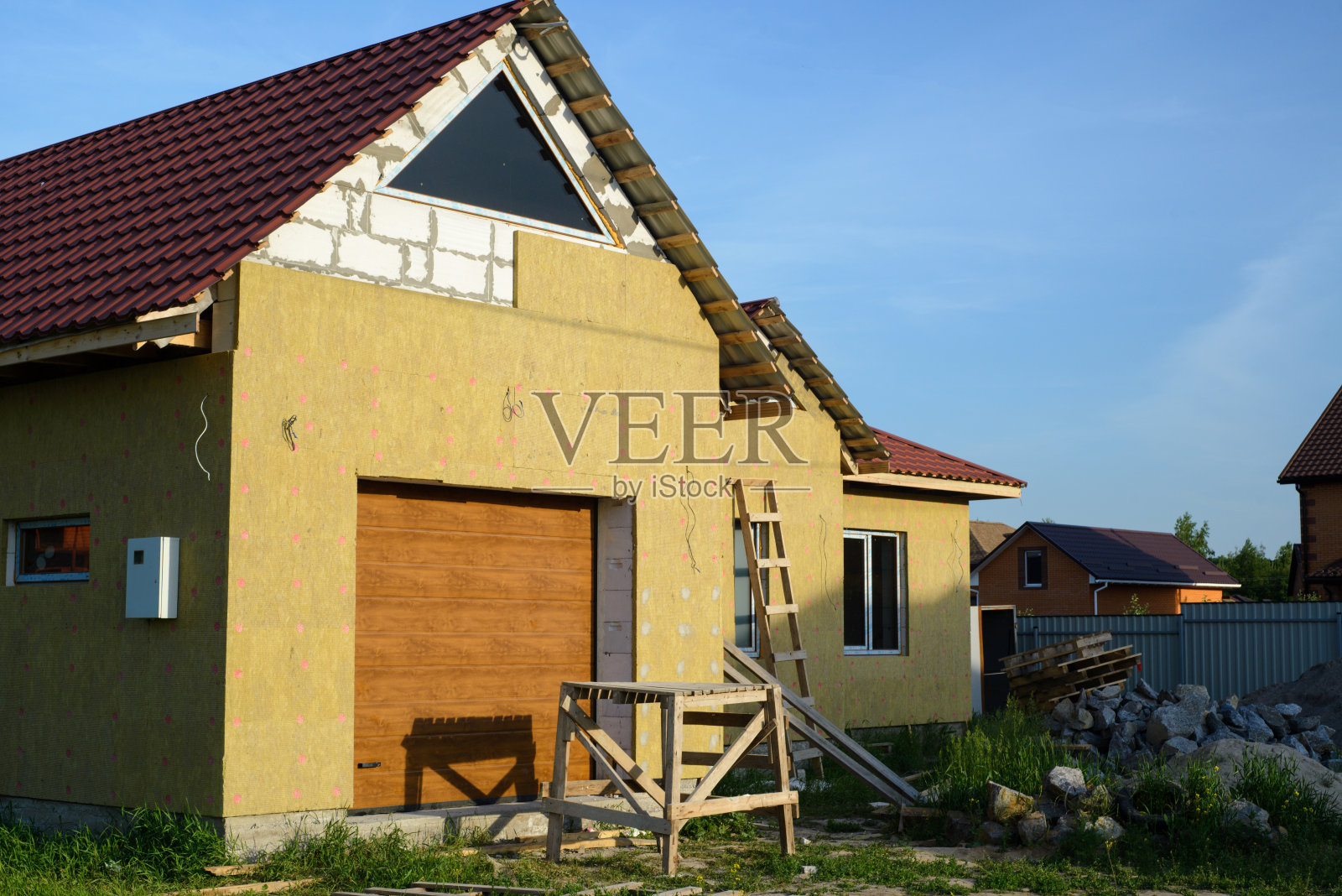 矿棉房屋保温照片摄影图片