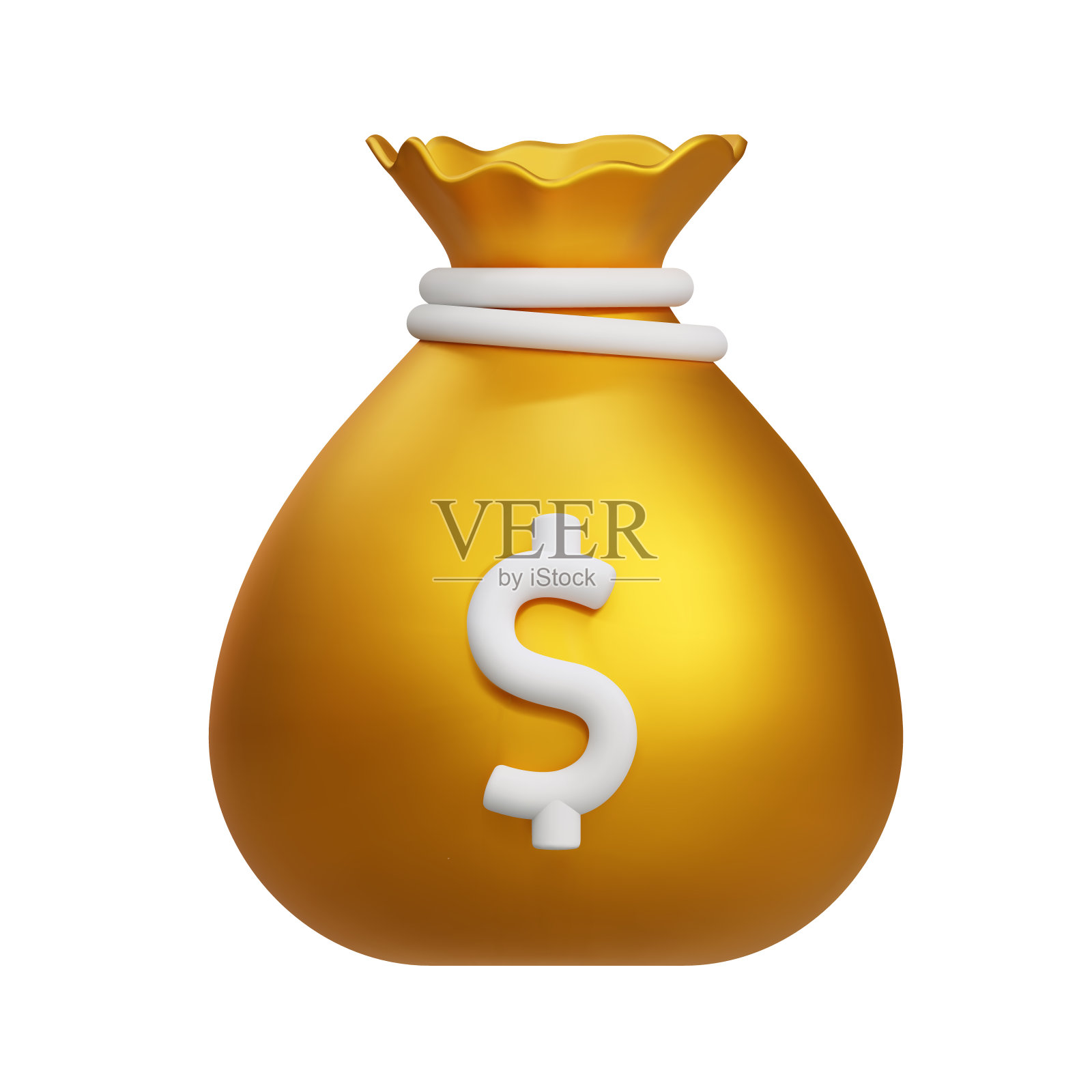 3D金钱袋与美元图标。现金、利率、商业与财务、投资回报、财务解决方案、预付与首付概念。矢量卡通极简风格插图孤立插画图片素材