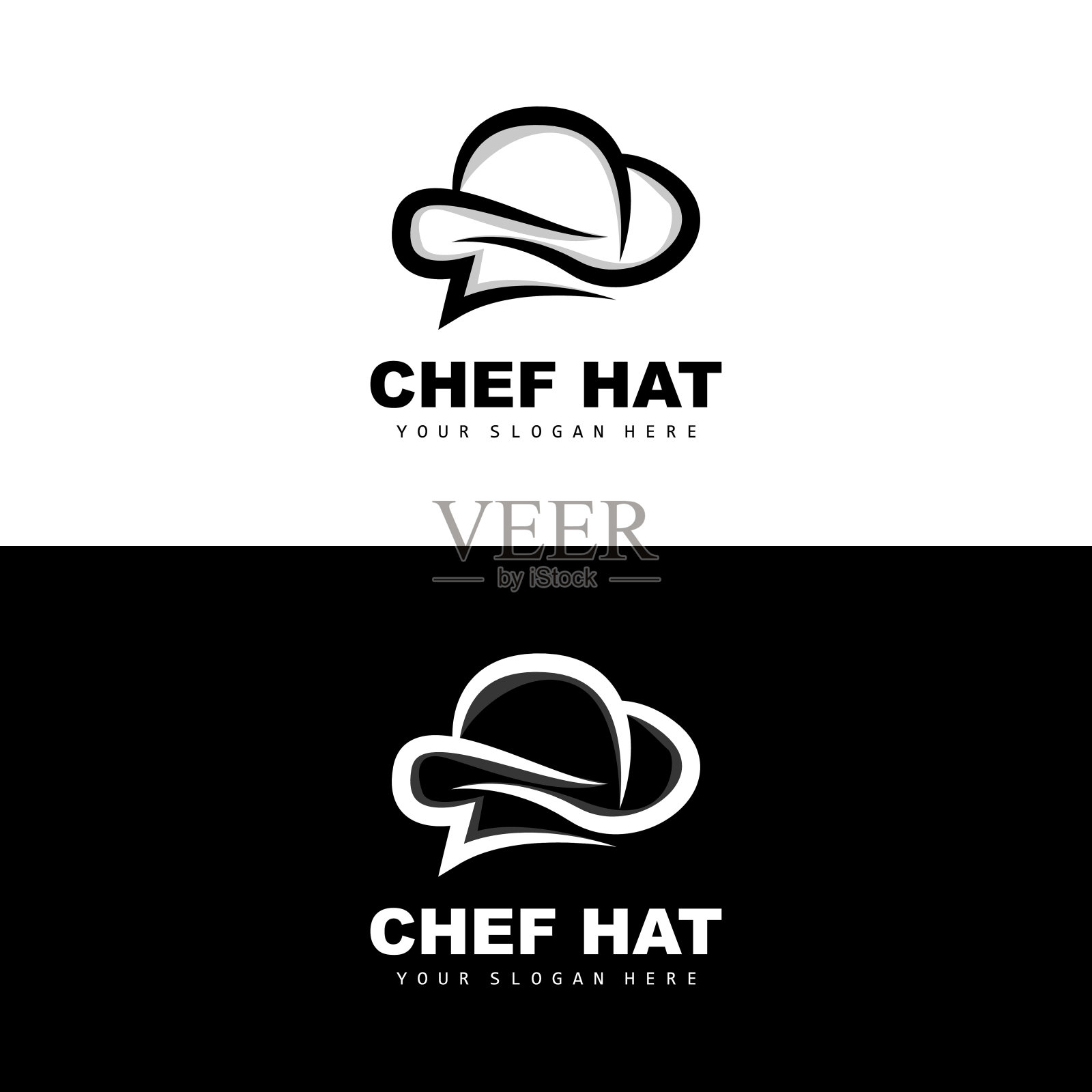 厨师帽子标志，餐厅厨师矢量，设计为餐厅，餐饮，熟食店，面包店设计元素图片