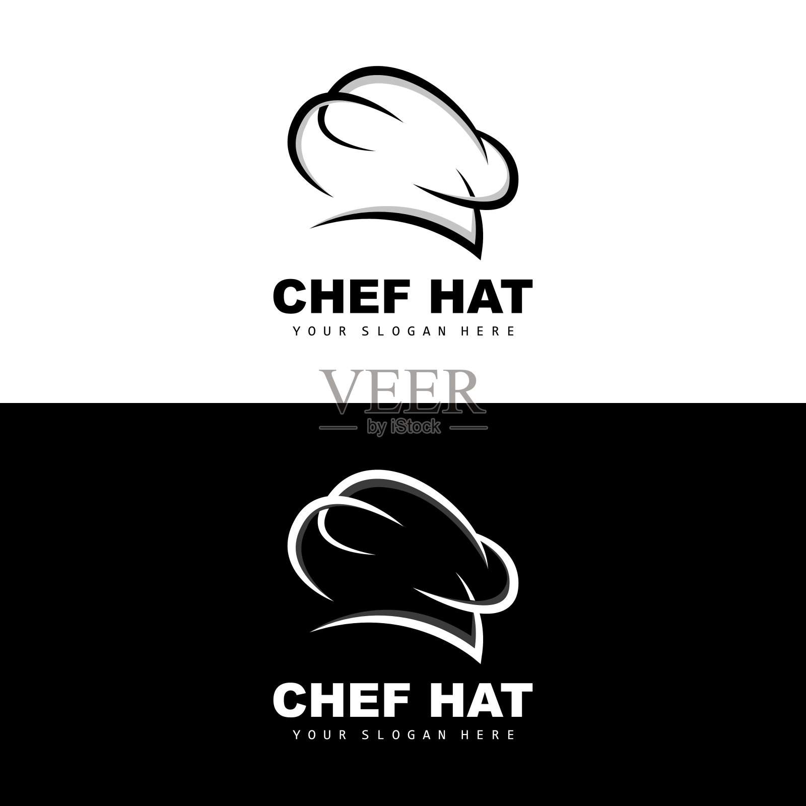 厨师帽子标志，餐厅厨师矢量，设计为餐厅，餐饮，熟食店，面包店设计元素图片