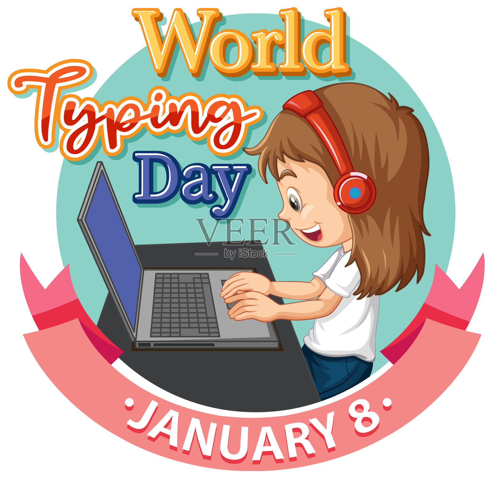 世界打字日横幅设计插画图片素材