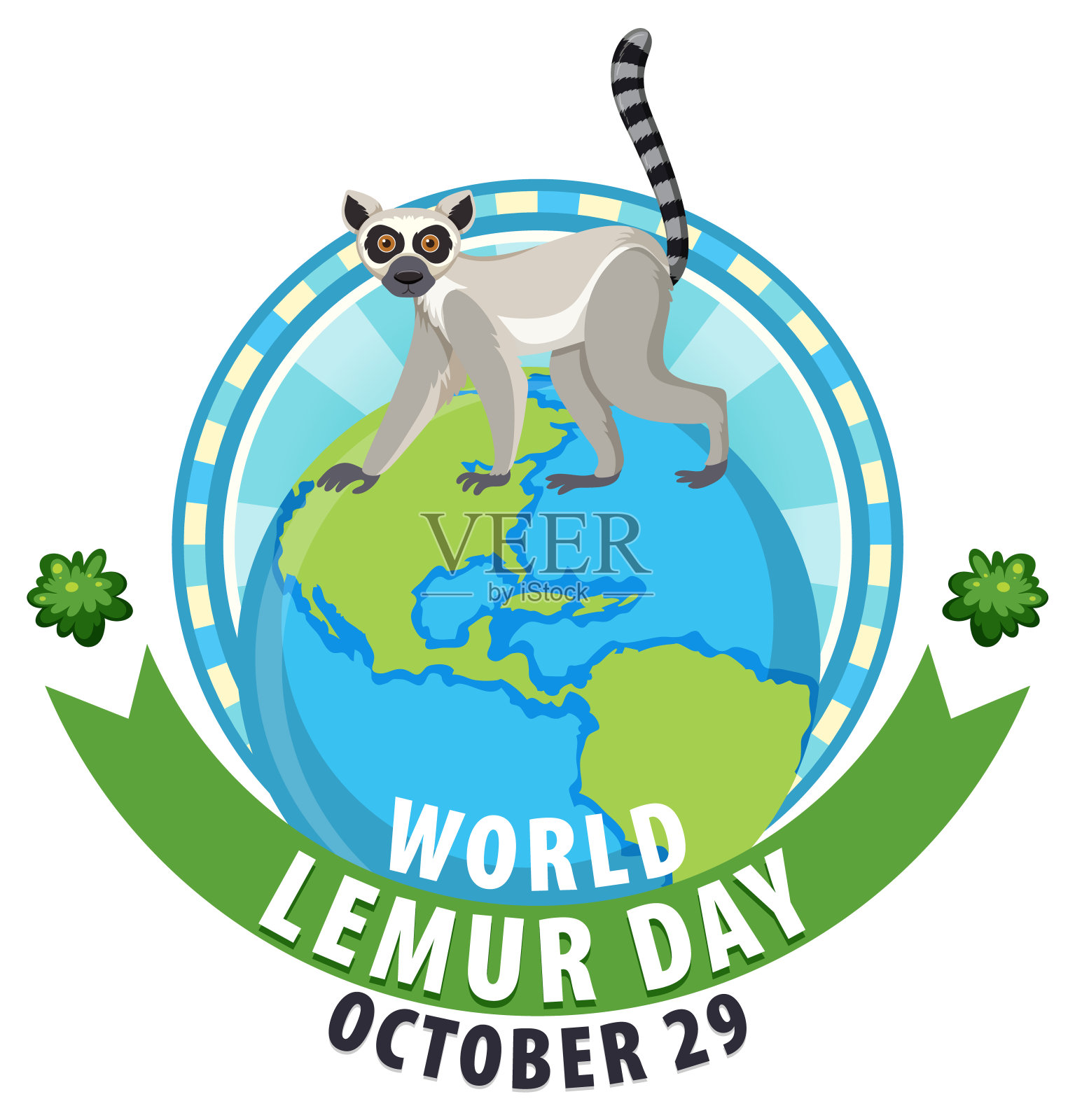 世界狐猴日海报设计插画图片素材