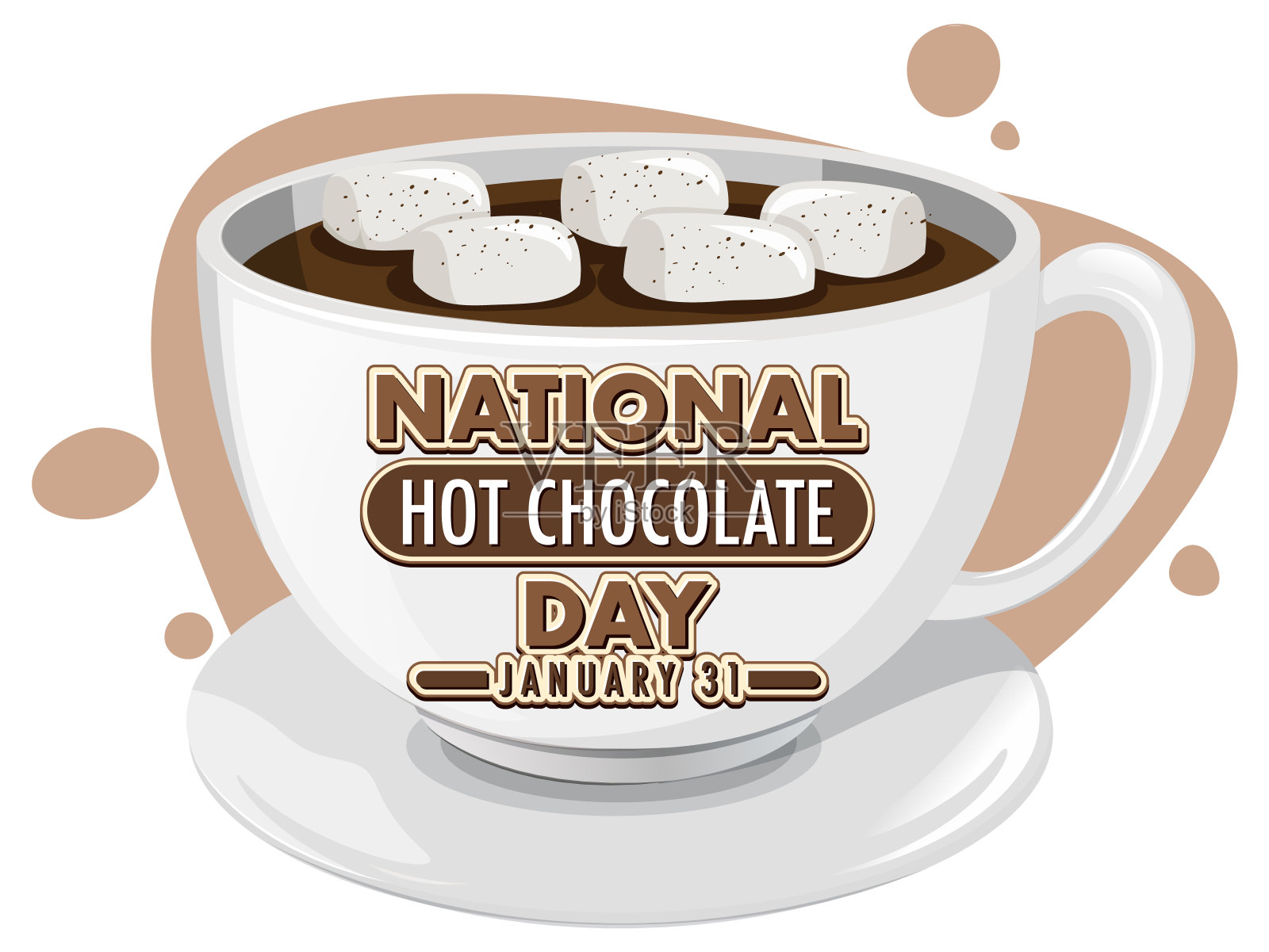 全国热巧克力日旗帜设计插画图片素材