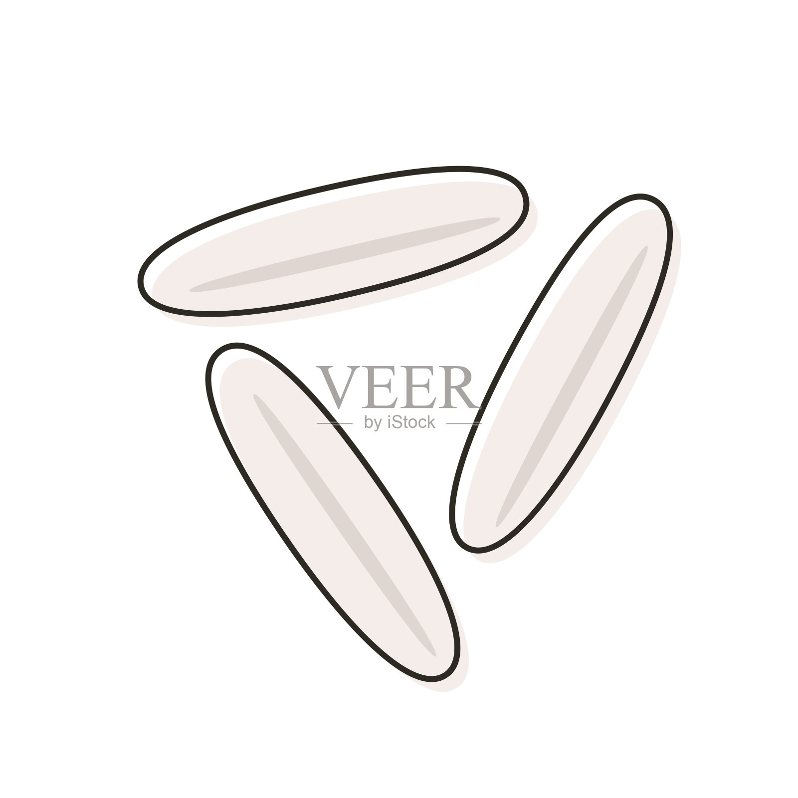 大米种子标志圈谷物标志。插画图片素材