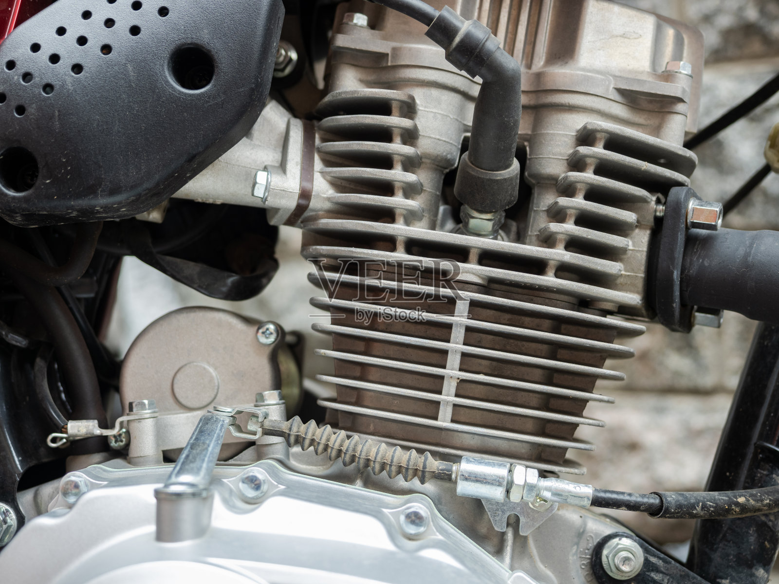 摩托车发动机特写照片摄影图片