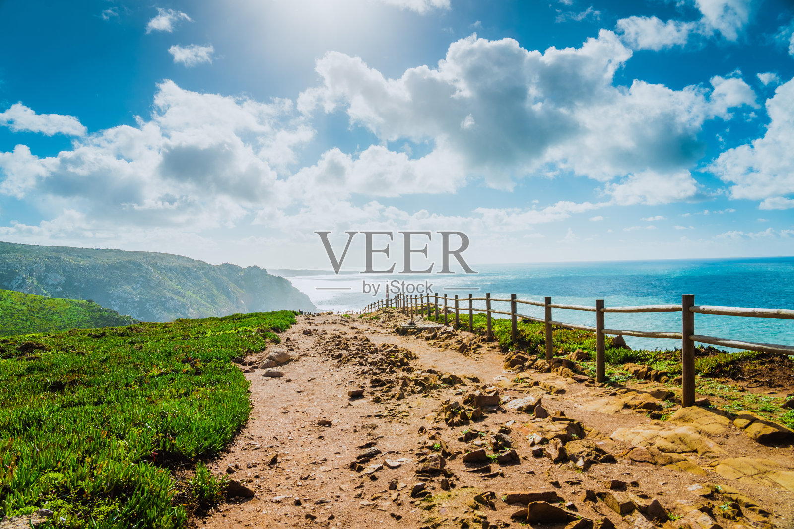 罗卡角，葡萄牙辛特拉的罗卡角。大西洋海洋照片摄影图片