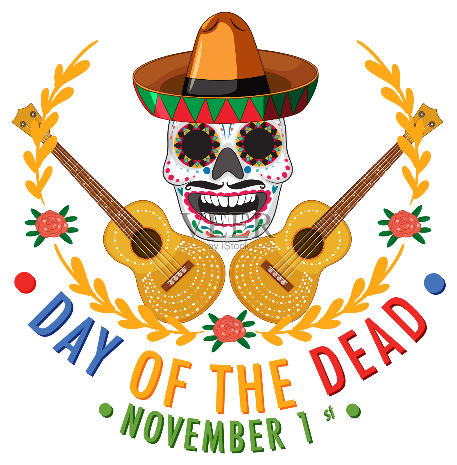 亡灵节的旗帜设计模板素材