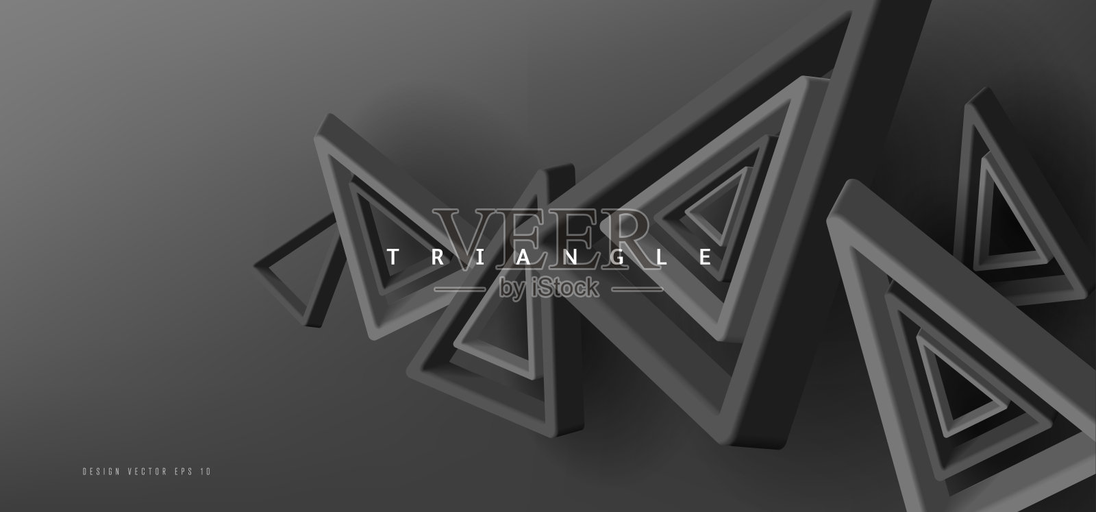 抽象黑色三角形背景。三维抽象几何构图插画图片素材