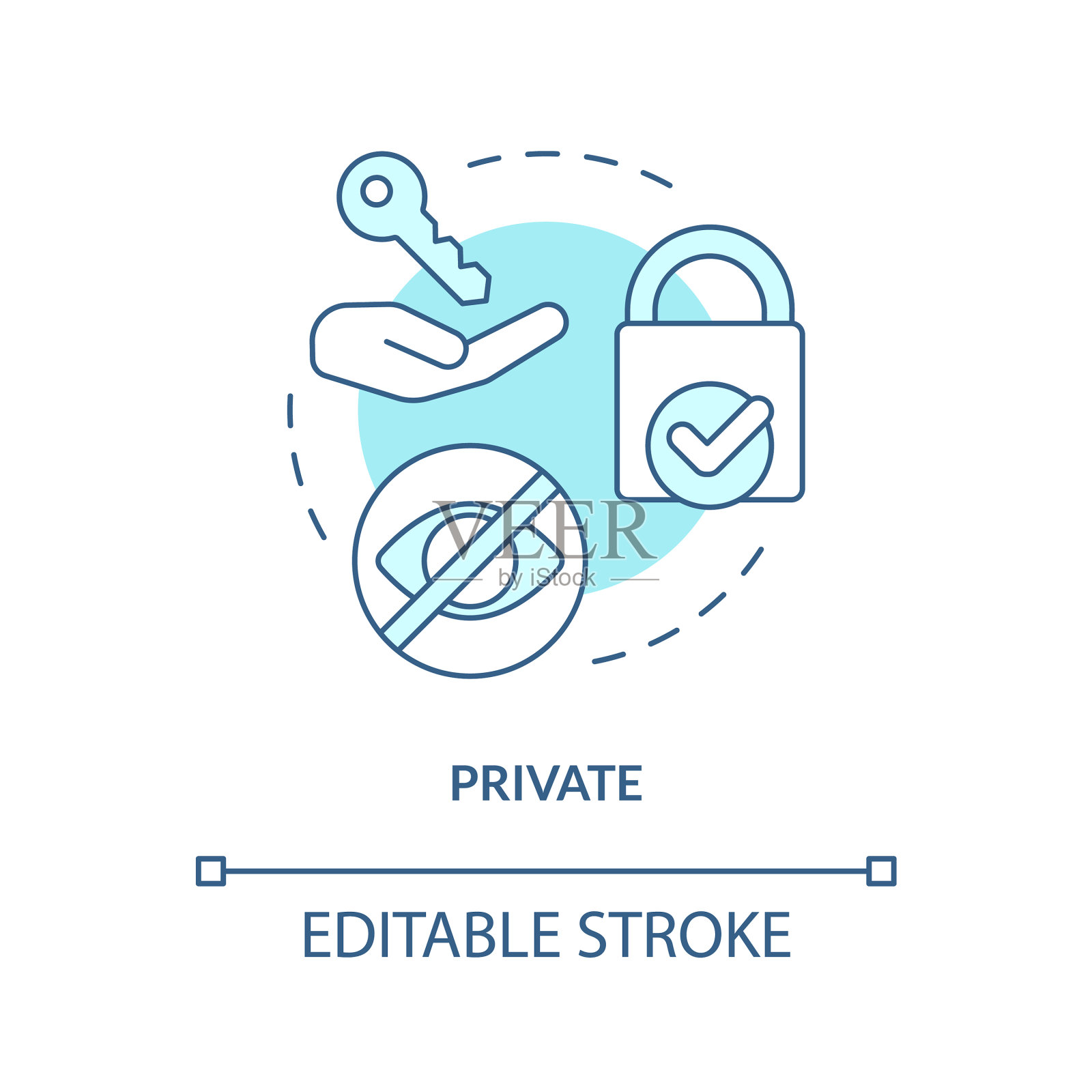 私人绿松石概念图标插画图片素材