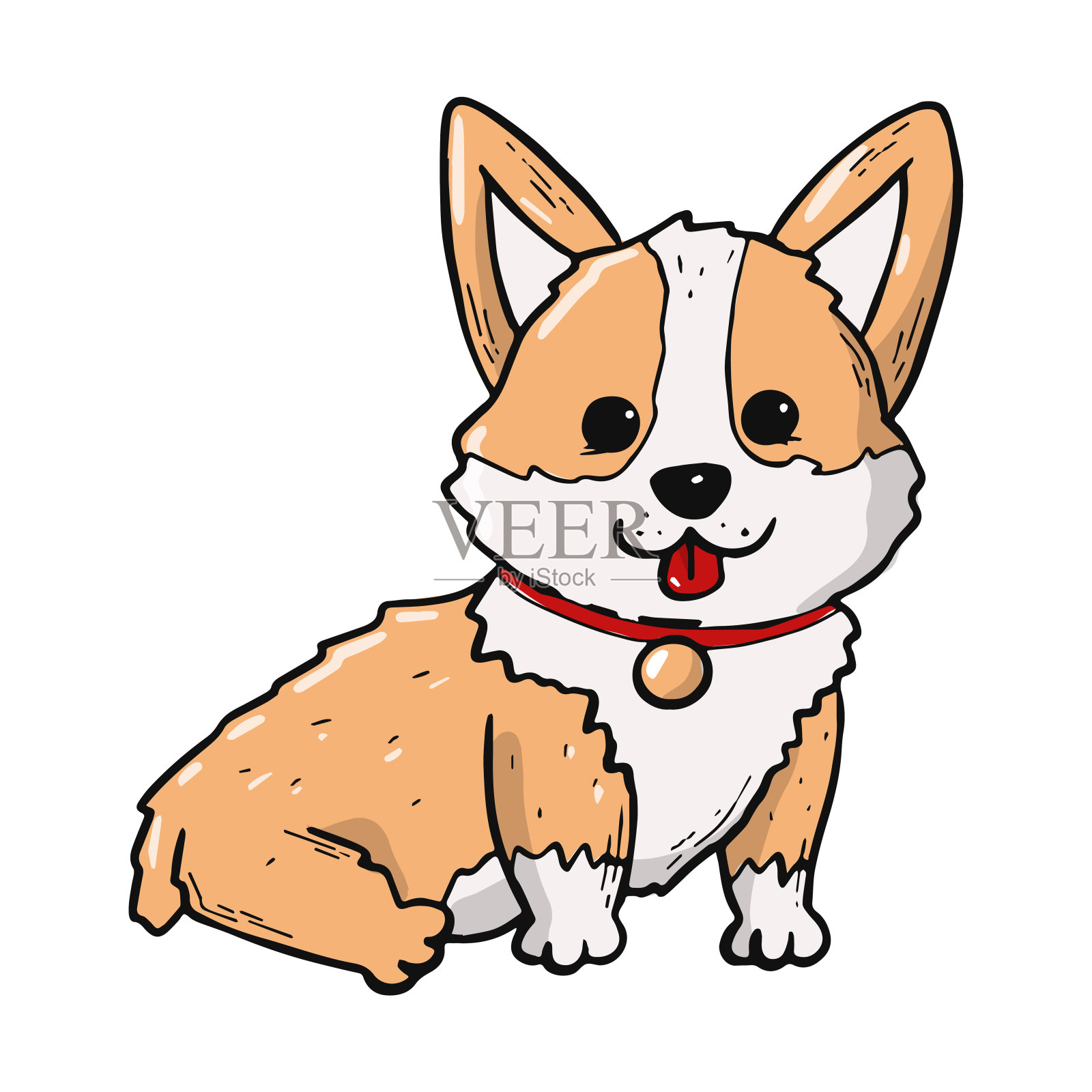 柯基小狗，小动物，狗的插图设计元素图片