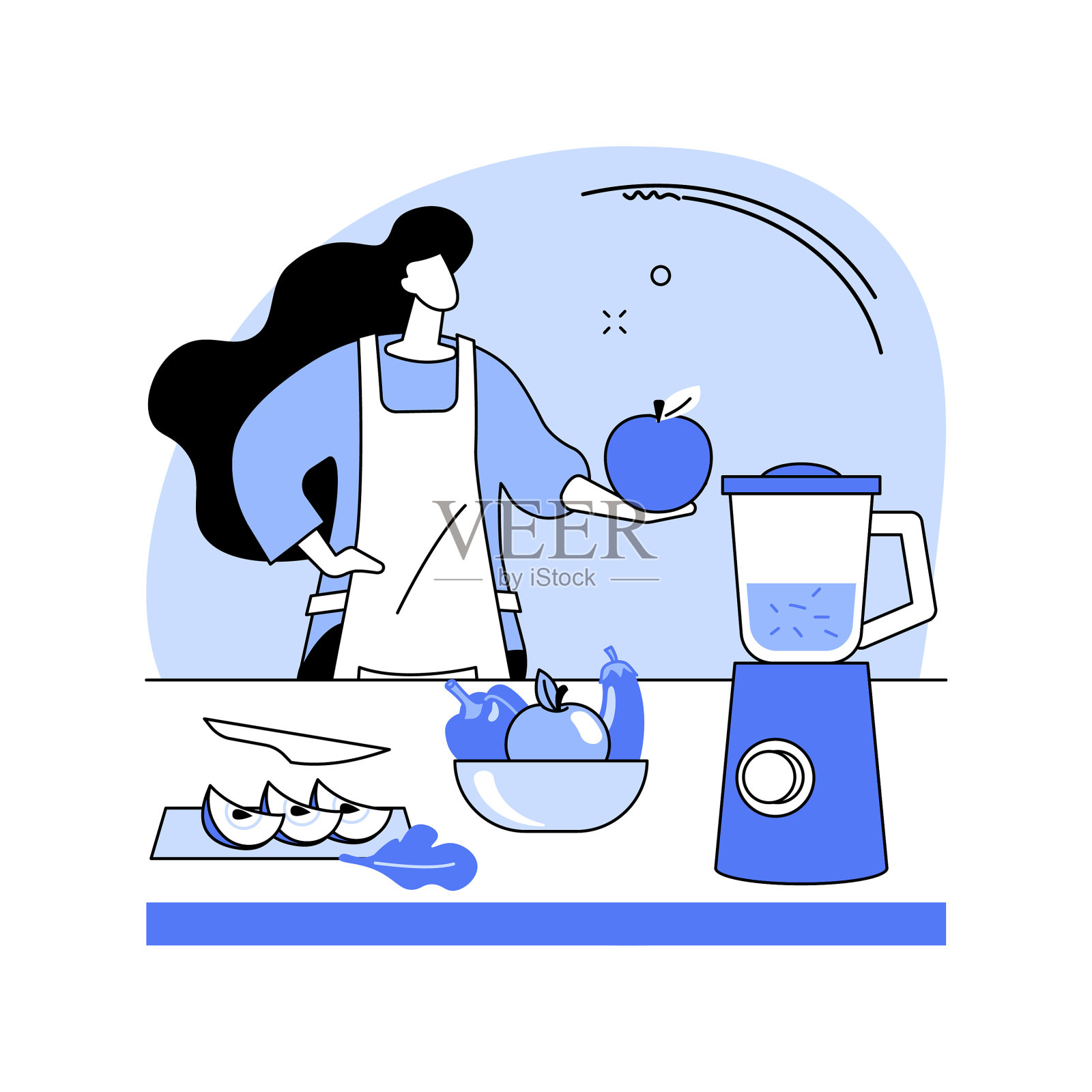 素食烹饪孤立漫画设计元素图片