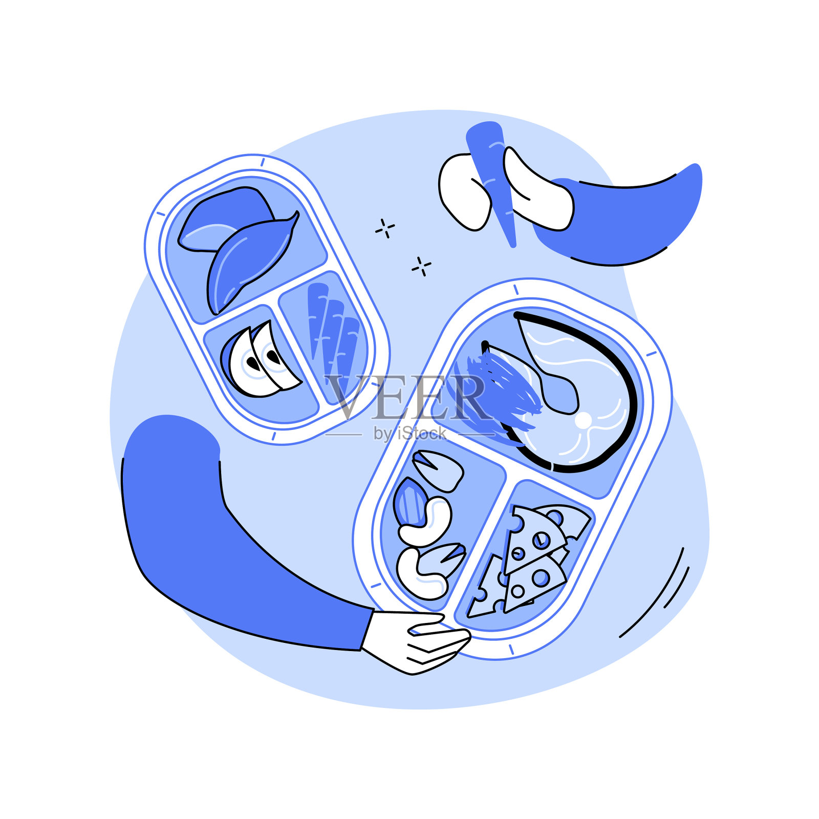 碳水化合物循环饮食孤立卡通设计元素图片