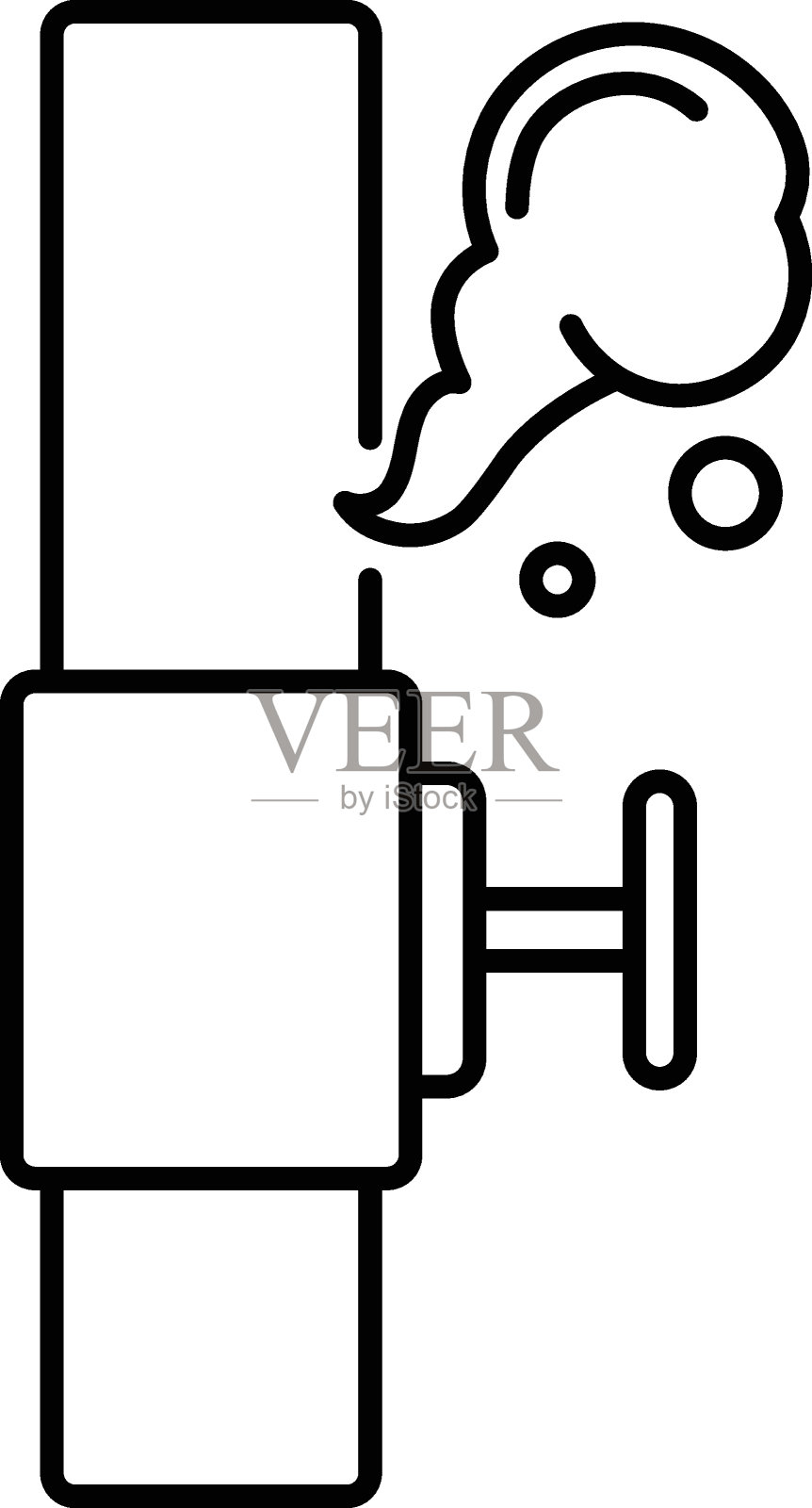 泄漏天然气概念，甲烷排放矢量图标设计，环境污染标志，化学生物污染标志，污染物库存插图插画图片素材