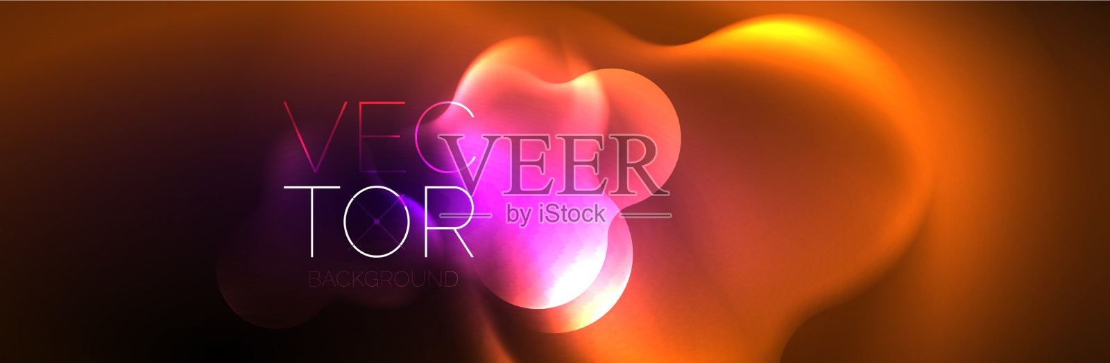 神奇的霓虹灯发光抽象背景插画图片素材