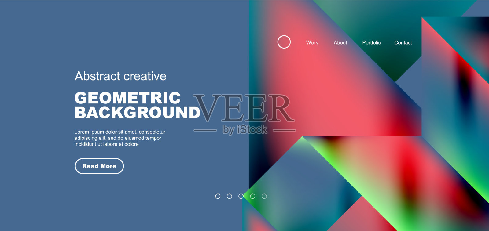 带有流体梯度的三角形抽象了着陆插画图片素材