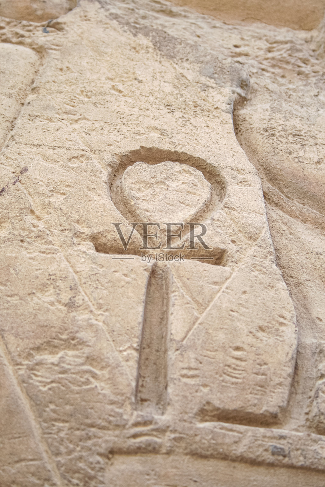 古埃及生命之钥安卡符号：卡纳克神庙石刻照片摄影图片