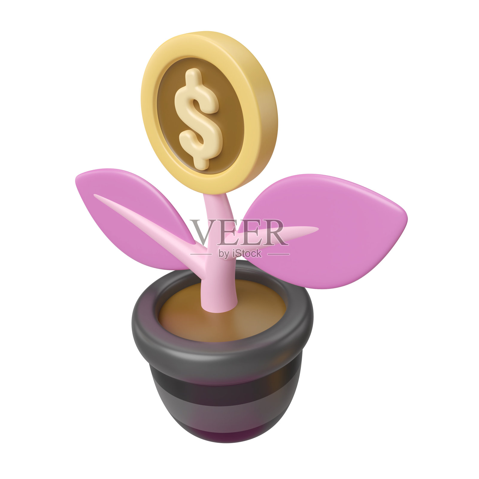 投资3D插图图标照片摄影图片