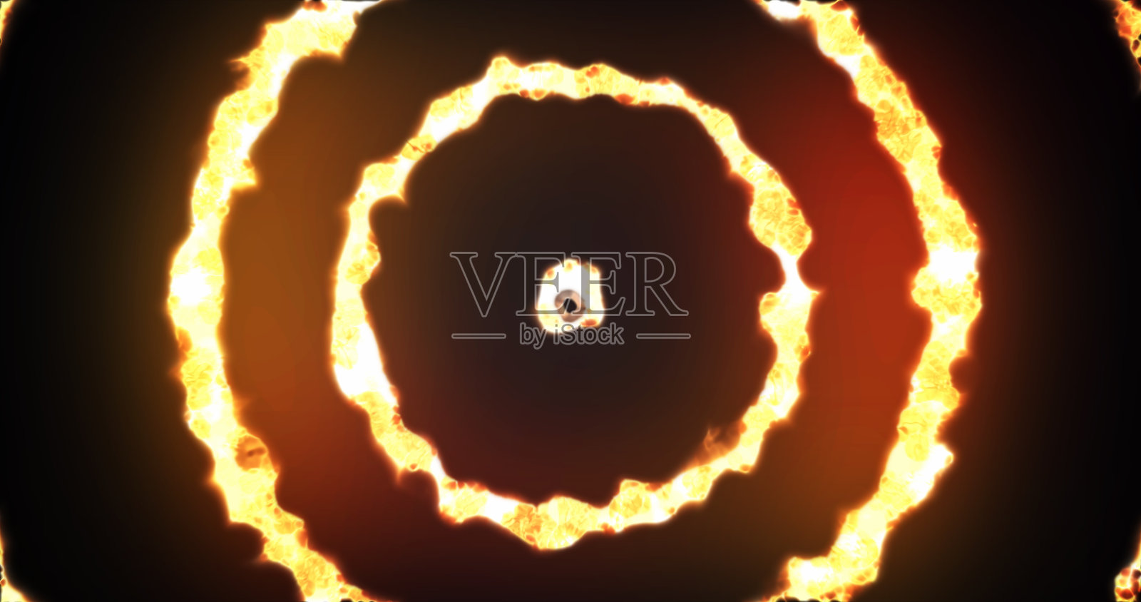 背景圆圈隧道飞行的黄色橙色火焰环的能量等离子体发光效果闪亮明亮美丽的未来主义自然设计元素图片