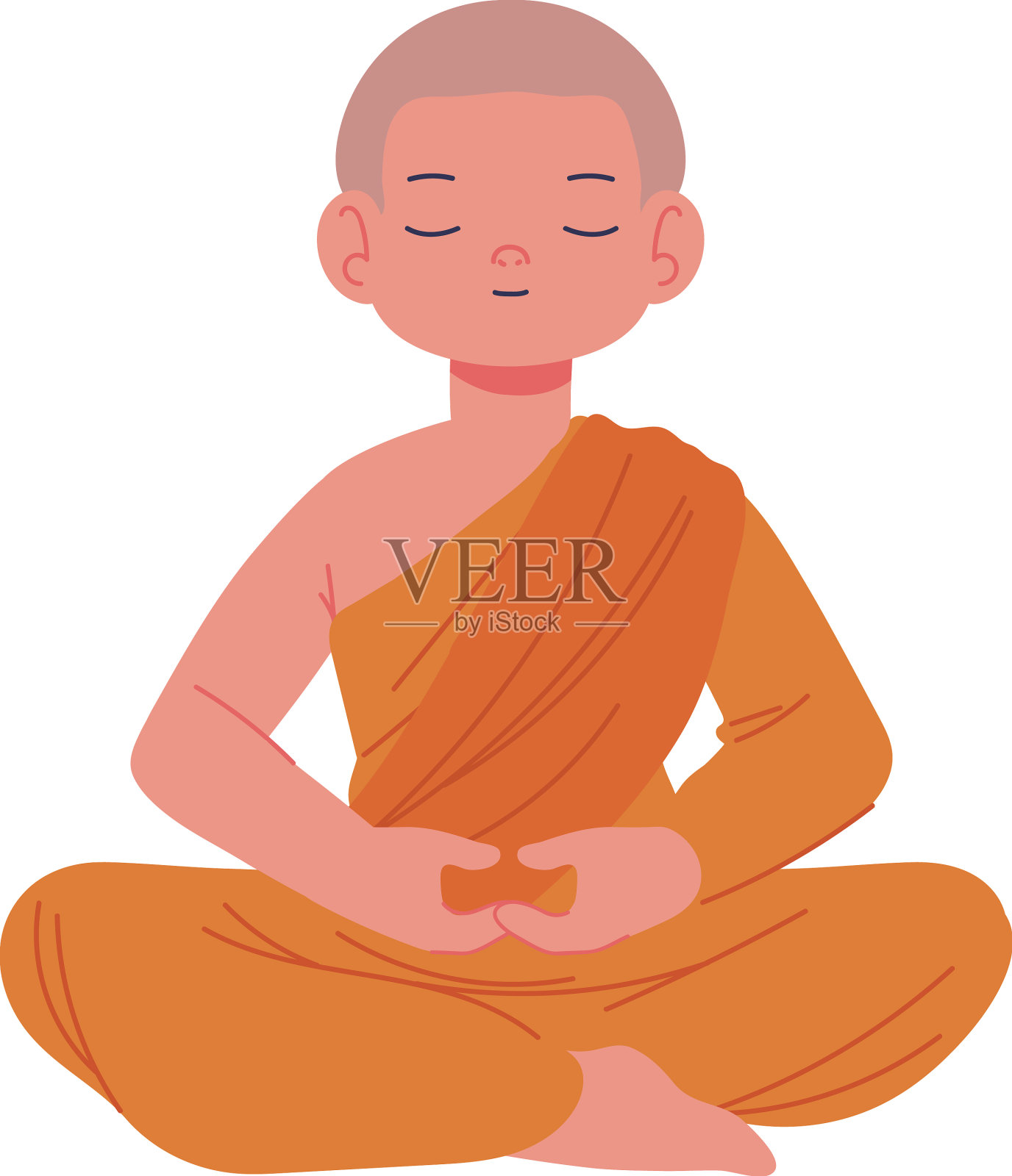 僧侣冥想姿势设计元素图片