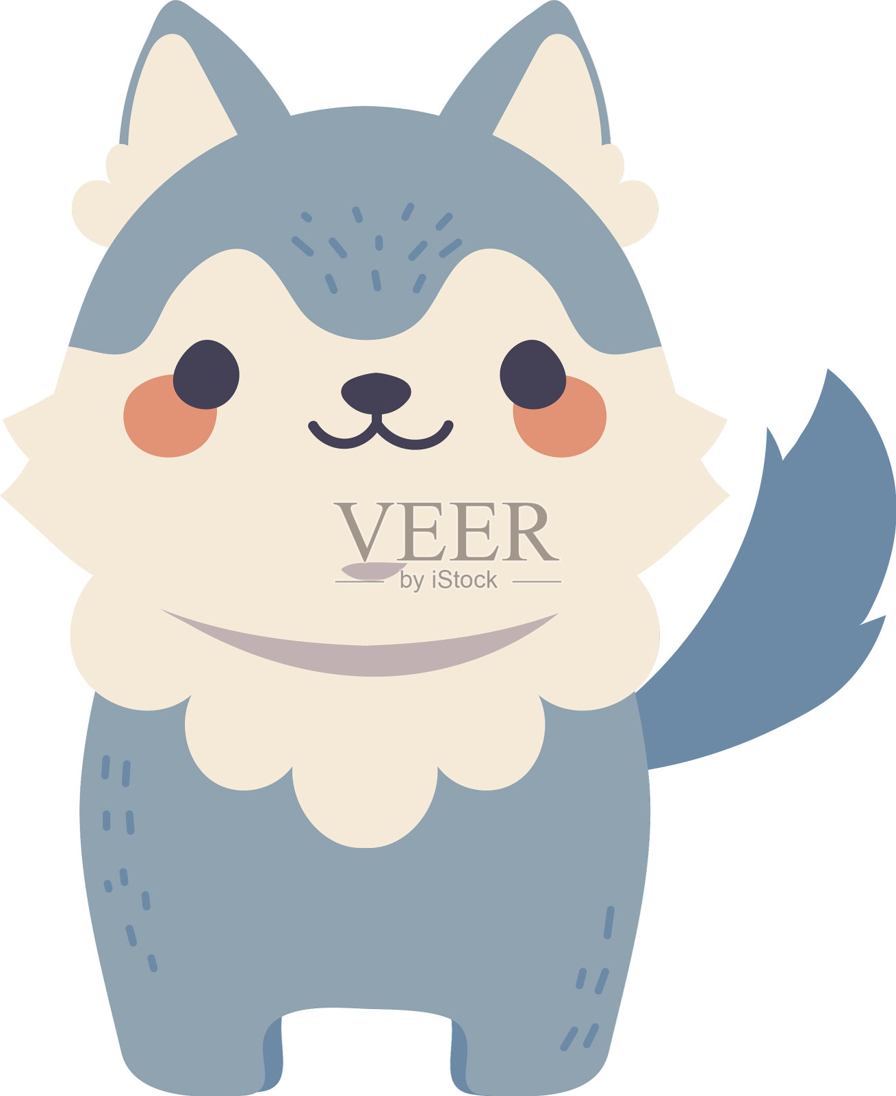 狼可爱的动物设计元素图片