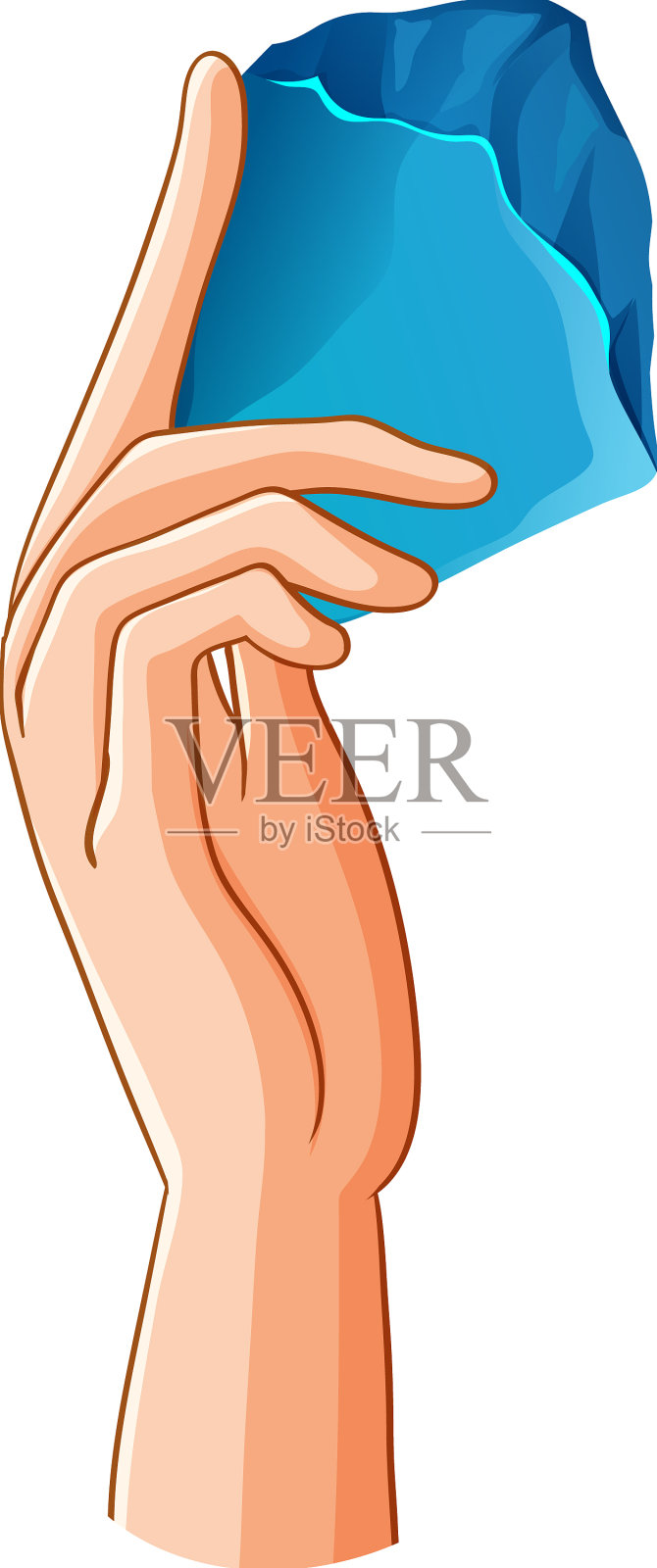 手握蓝色治疗水晶设计元素图片