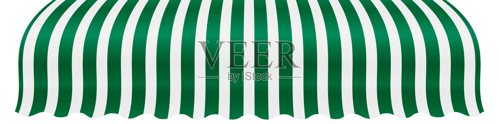 意大利国旗颜色的条纹遮阳篷。三维现实矢量插图孤立在白色插画图片素材