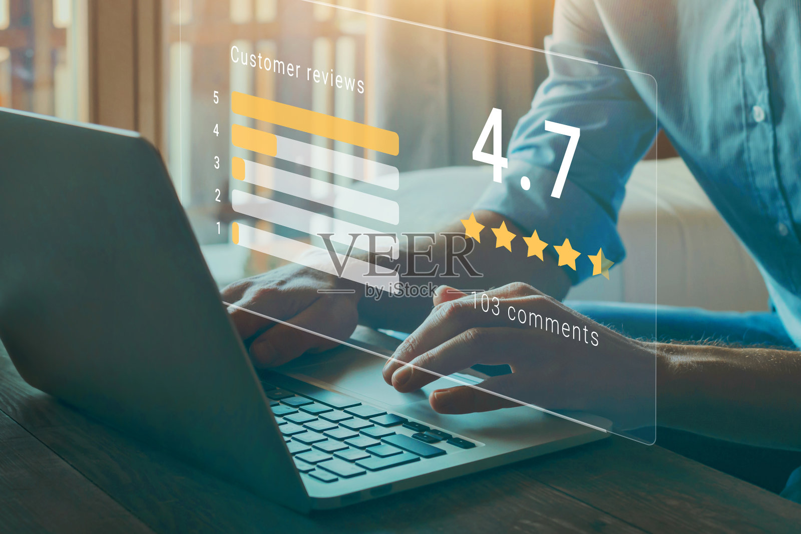 客户在线评价，积极反馈，5星照片摄影图片