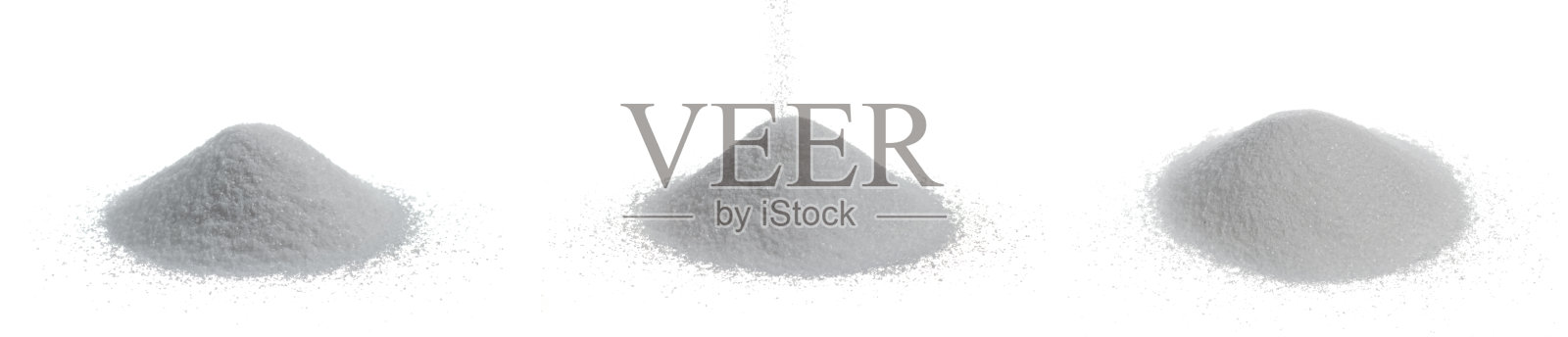 收藏一堆白色的沙子孤立在白色上照片摄影图片