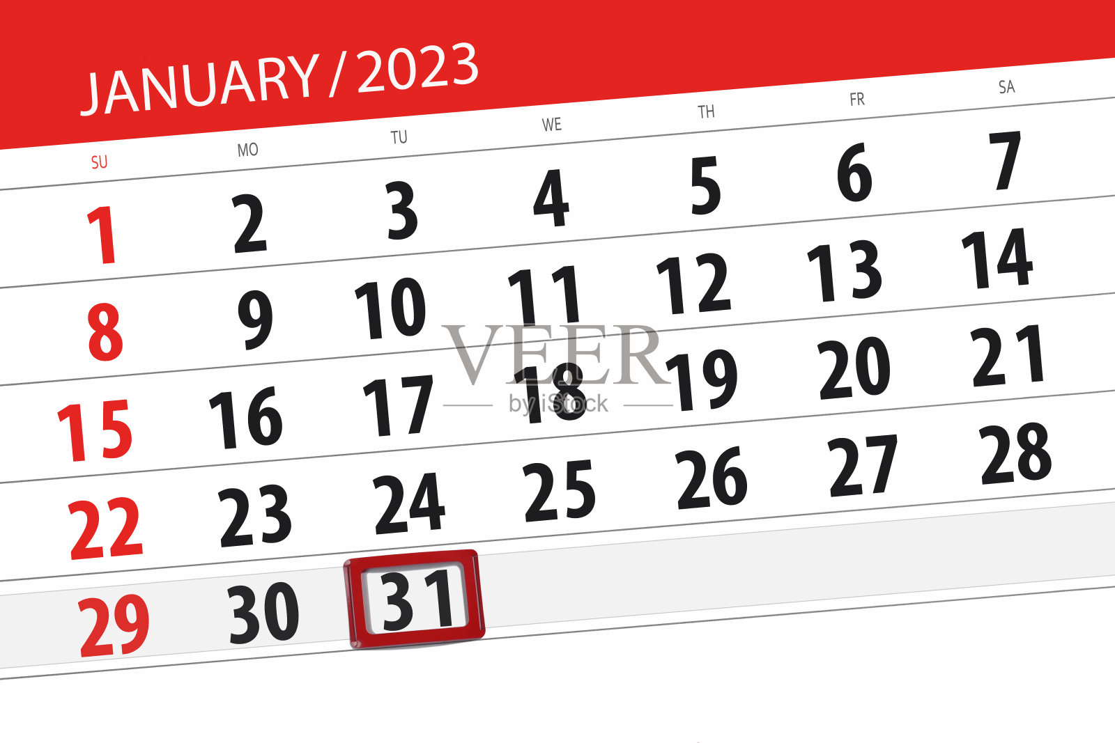 日历2023年，截止日期，日，月，页，组织者，日期，一月，星期二，31号设计模板素材