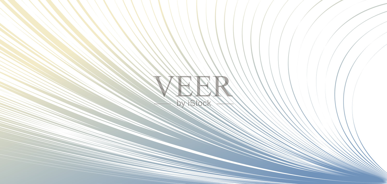 扭曲变形的线条矢量抽象背景，空间曲率，三维线性流动曲线形状，科幻。插画图片素材